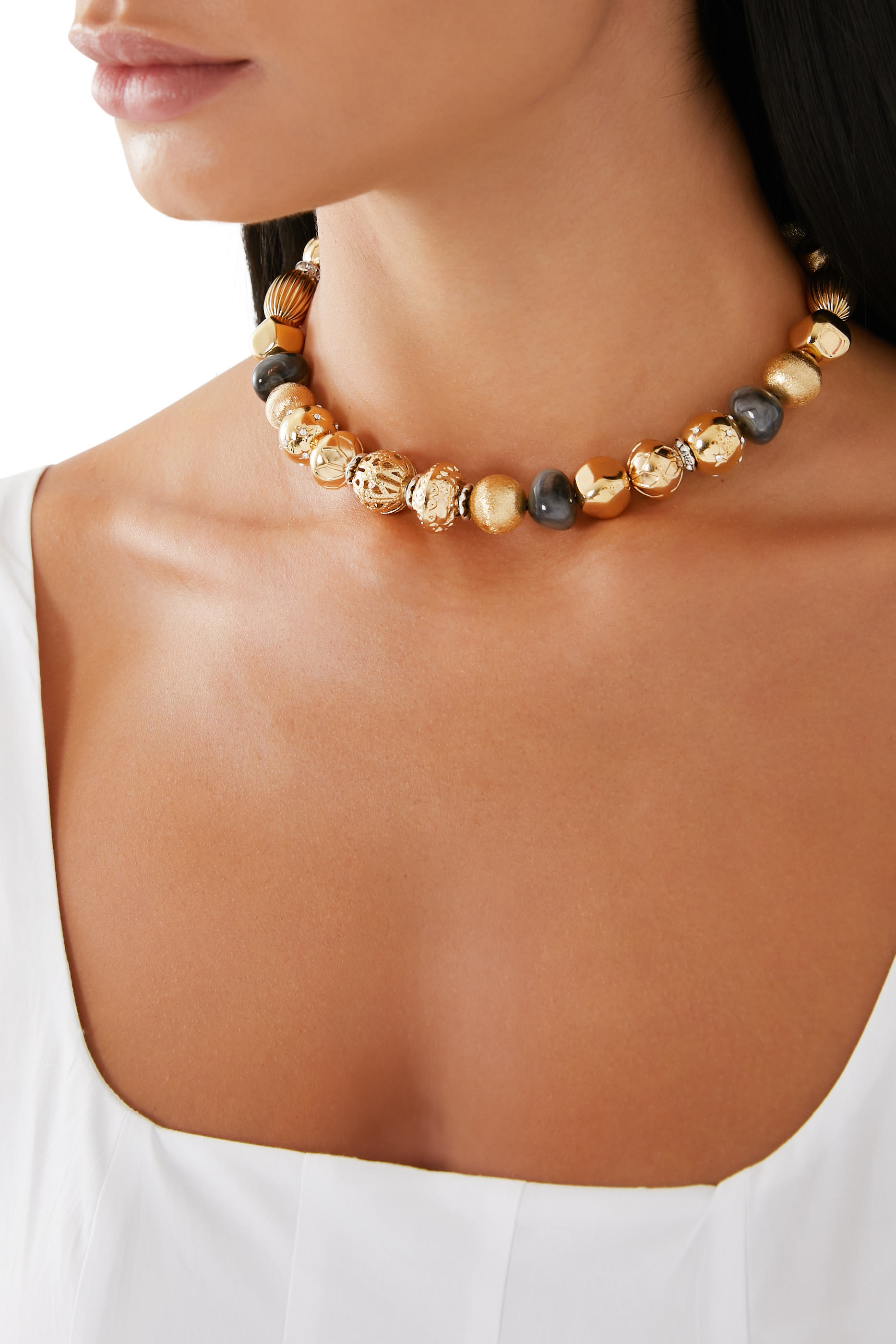 Palazzio Necklace, Gold-Plated Metal