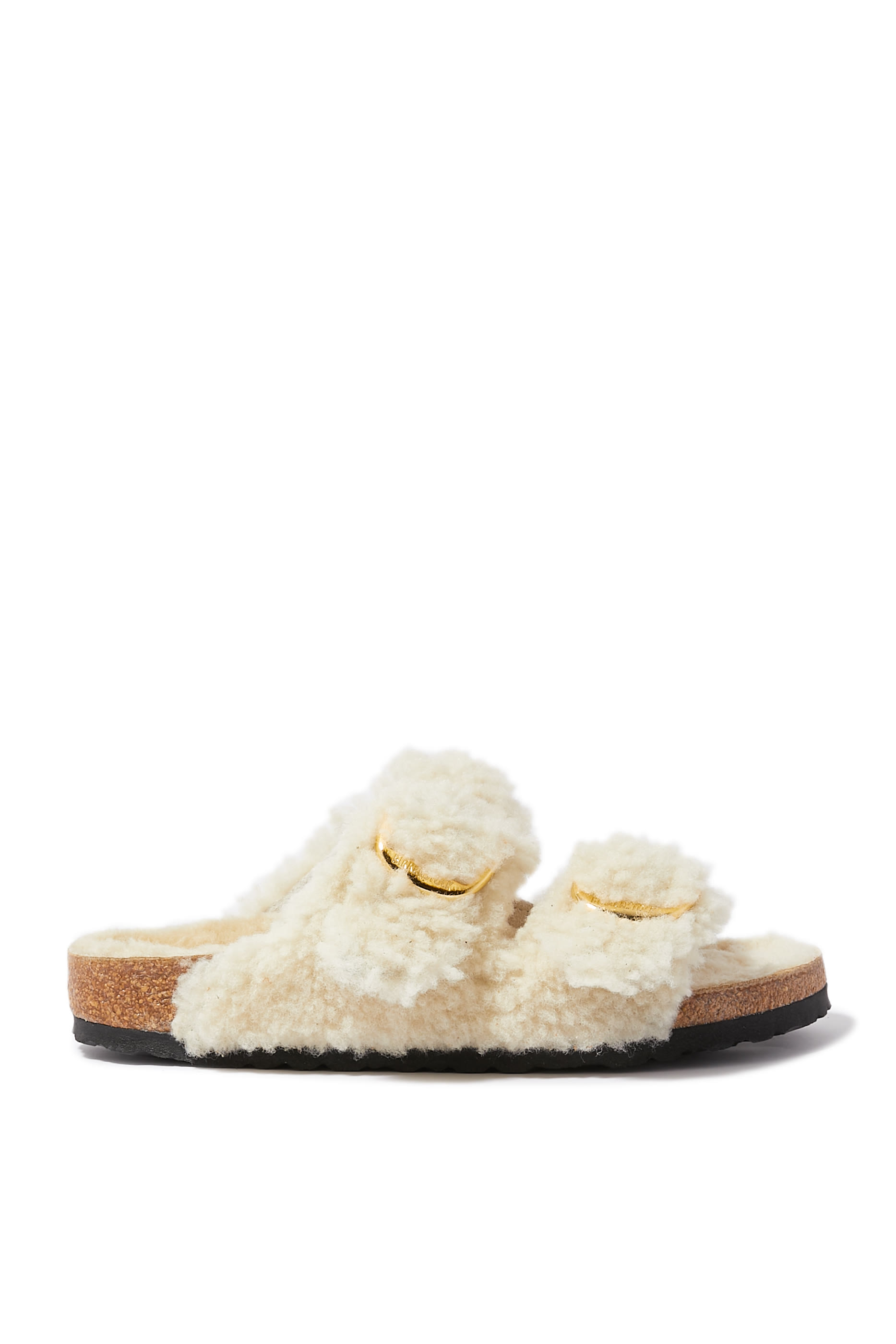 Arizona Big Buckle Shearling Sandals