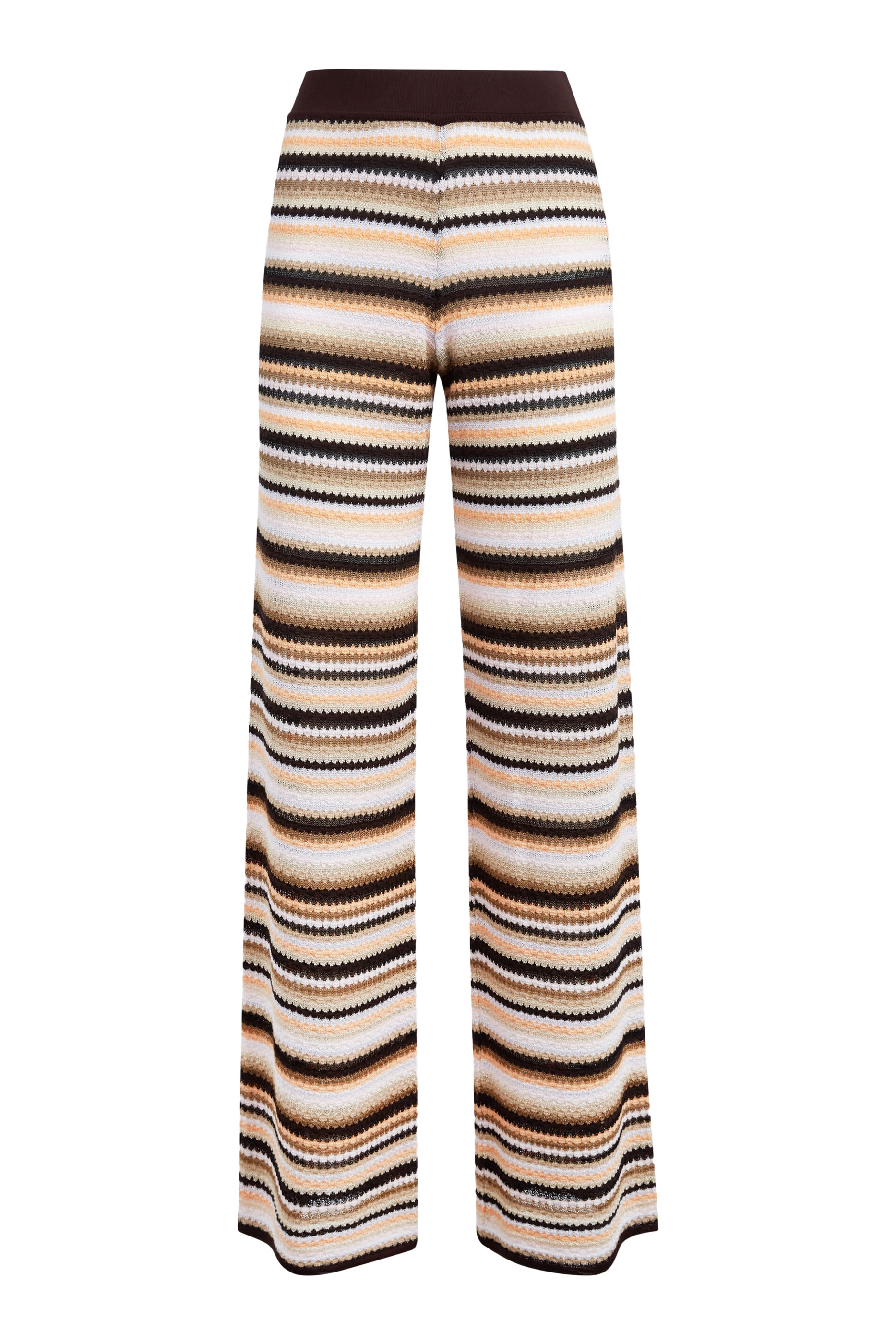 Stripes Cotton Viscose Wide Pants