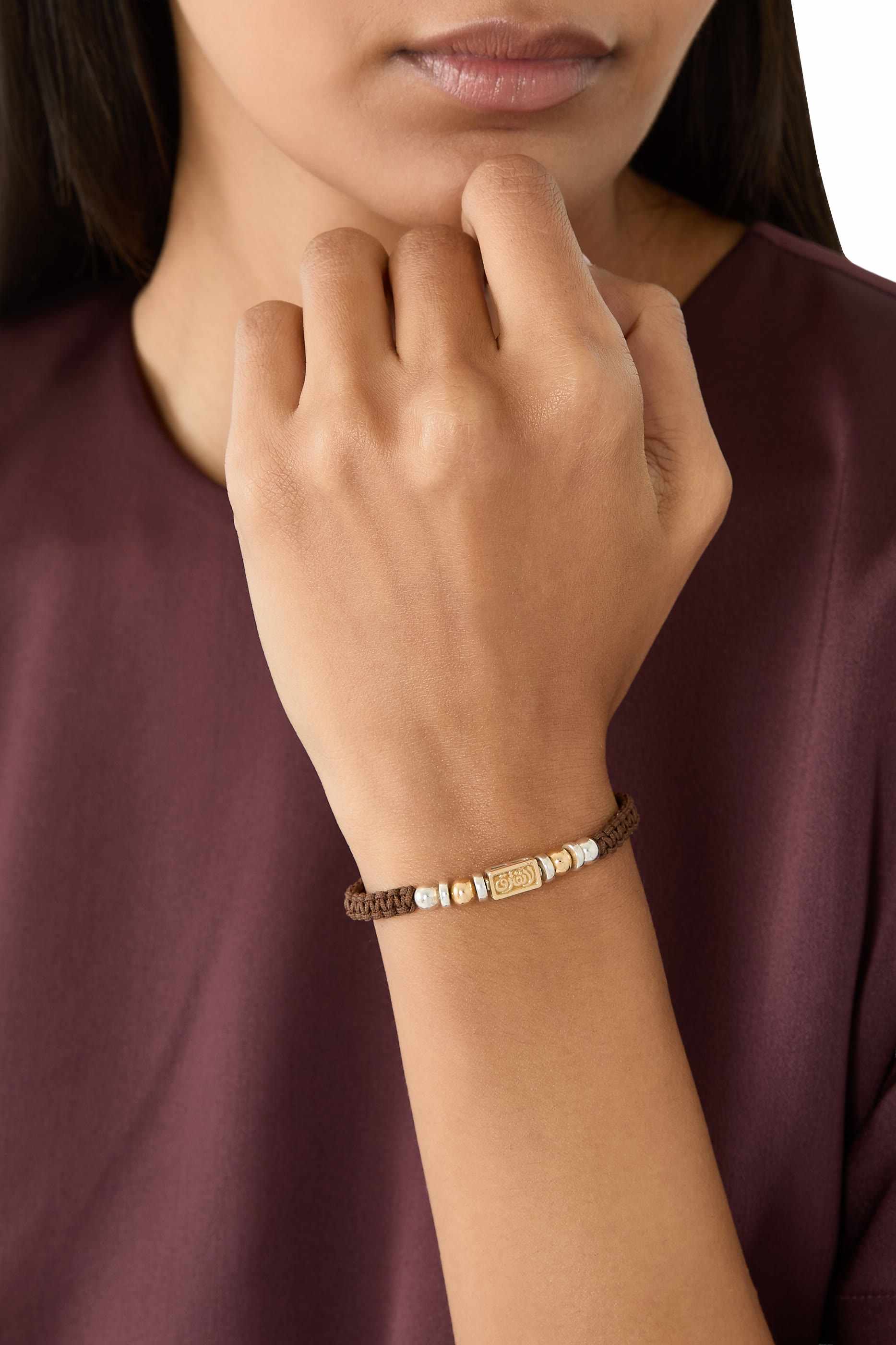 Never Apart Braided Bracelet, 18K Yellow Gold, Sterling Silver & Fabric