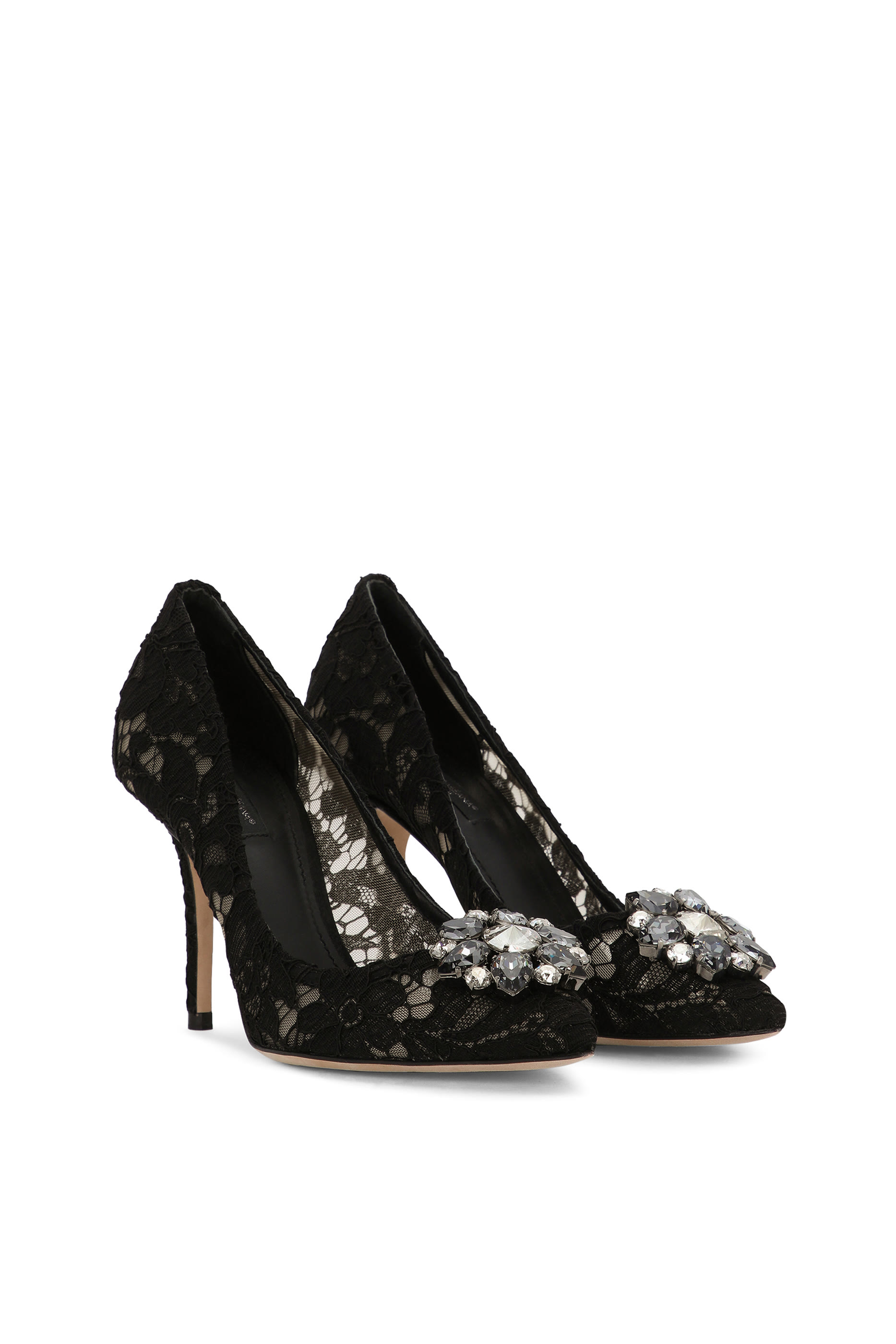 Lace Rainbow 90 Pumps with Brooch Detailing