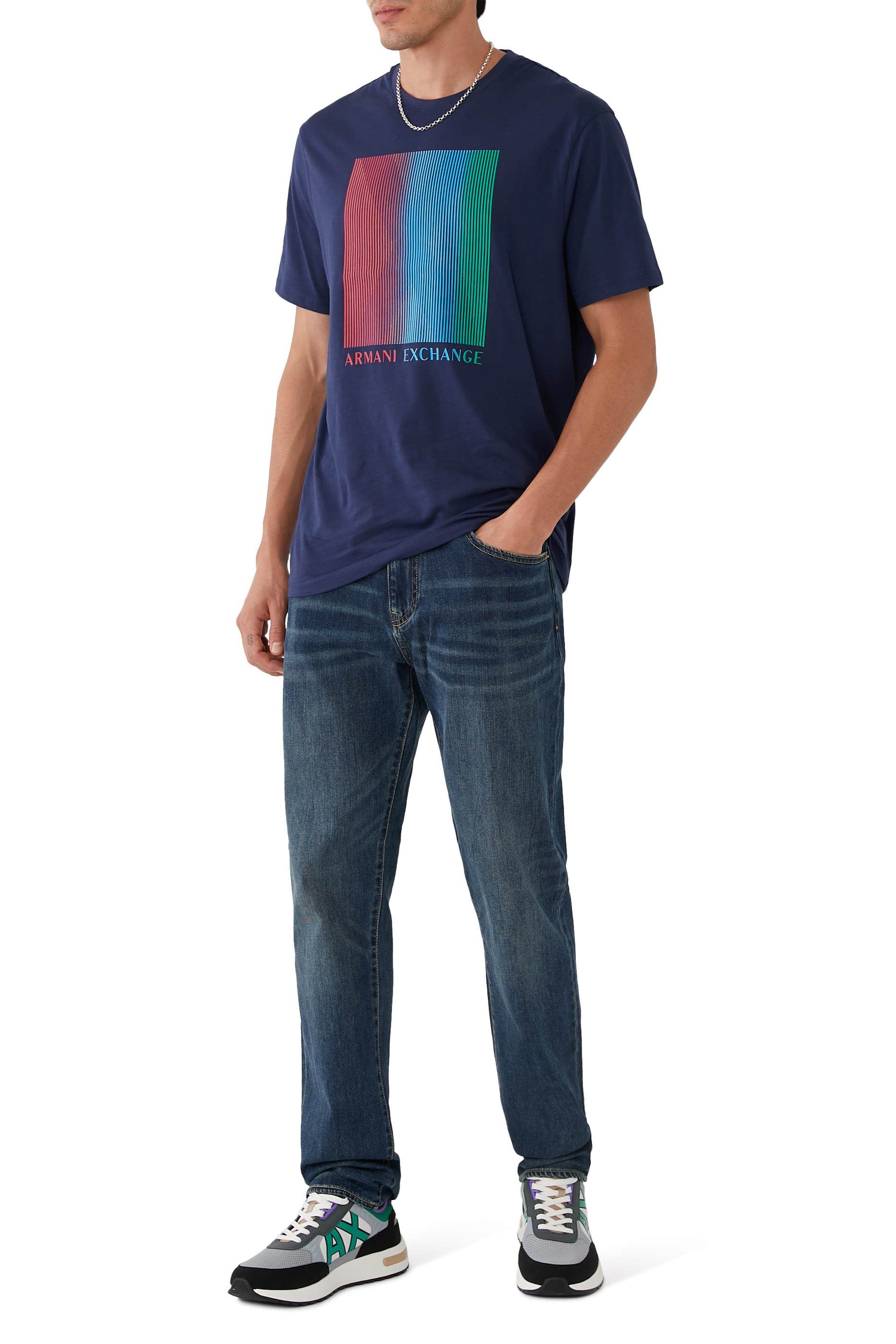 Lace Up 3D AX Logo Sneakers