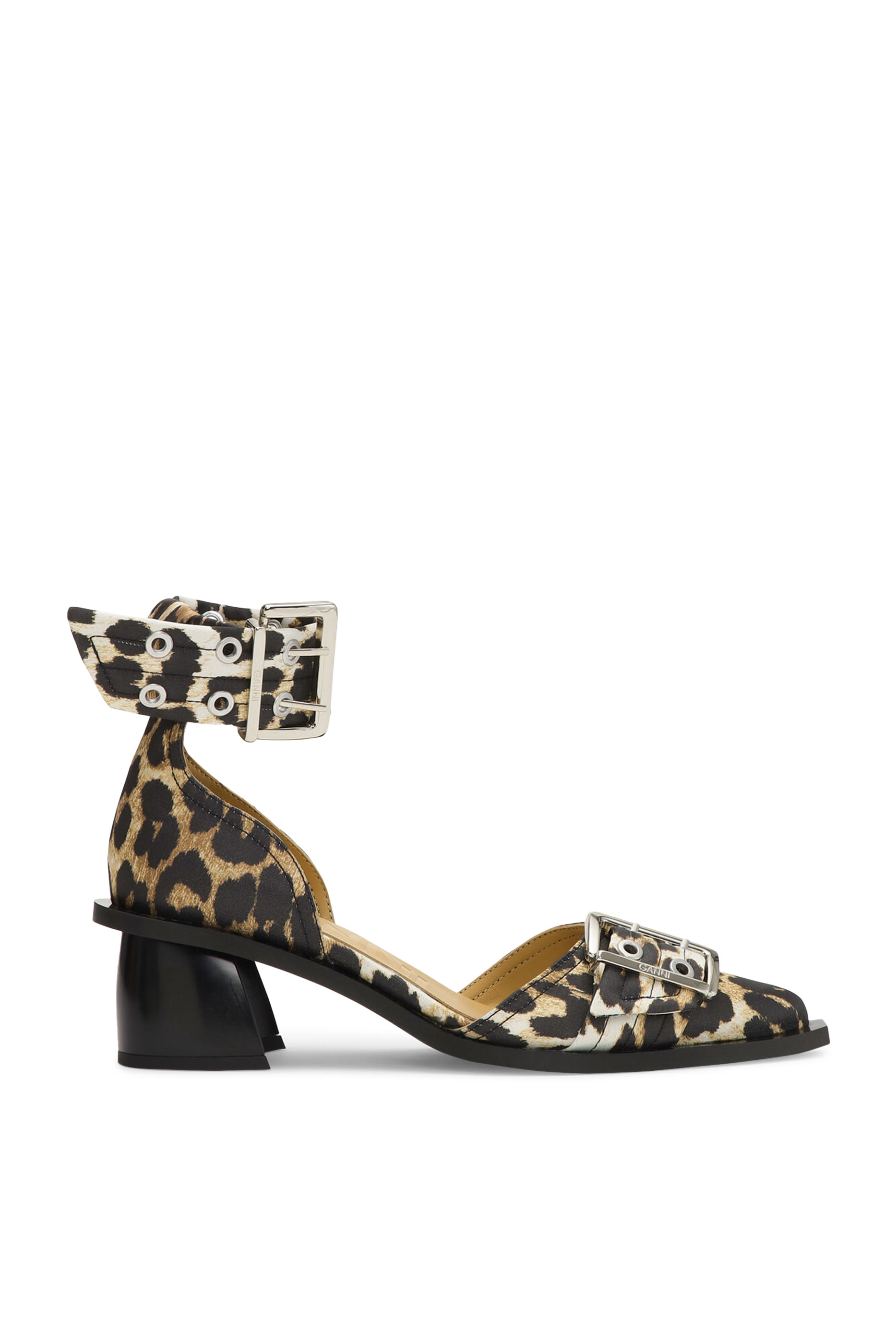 Leopard Print Feminine Buckle Open Cut Pumps