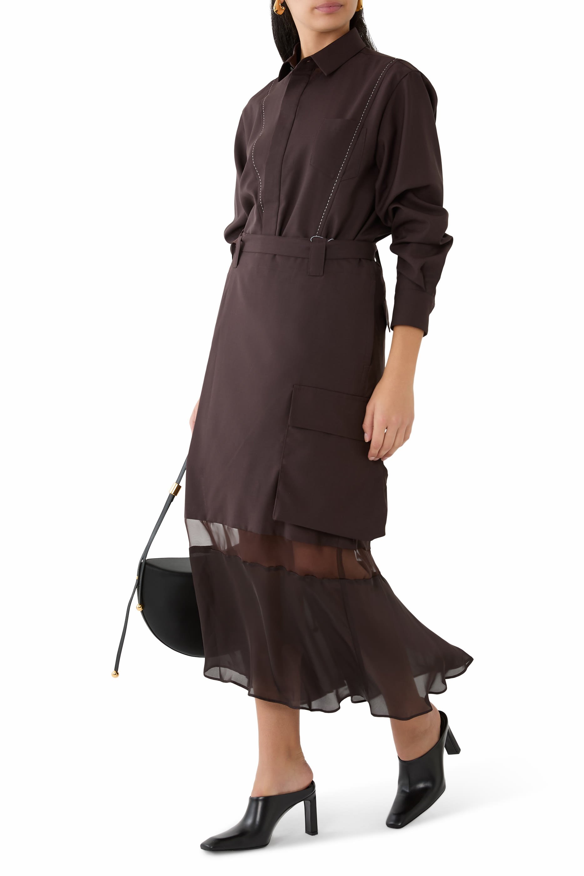 Suiting Fabric Button-Up Shirt