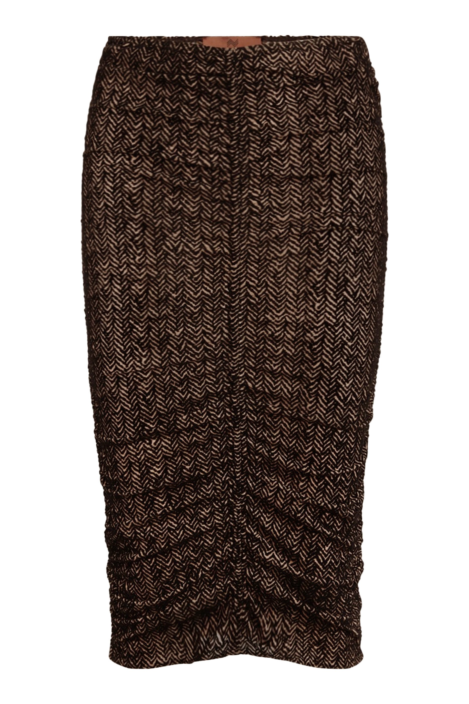 Chevron Tulle Midi Skirt