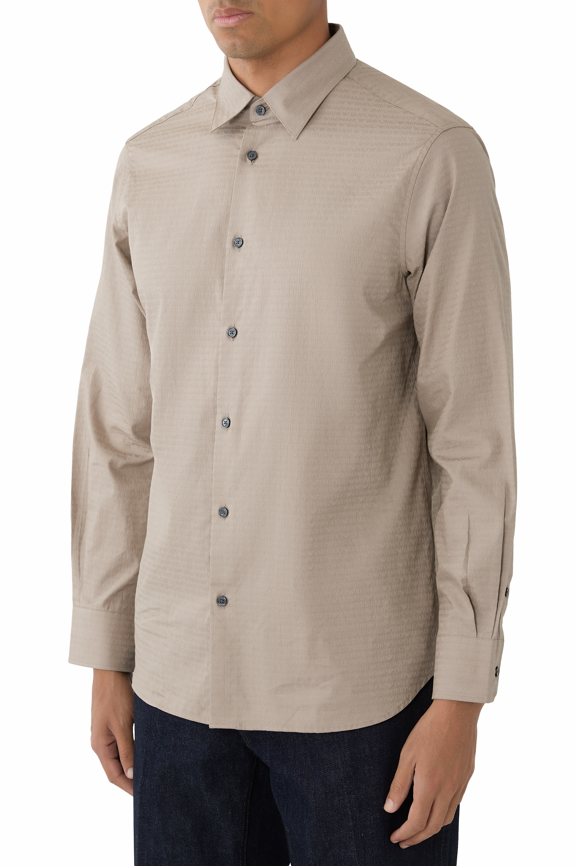 Micro EA Text Logo Long Sleeves Shirt