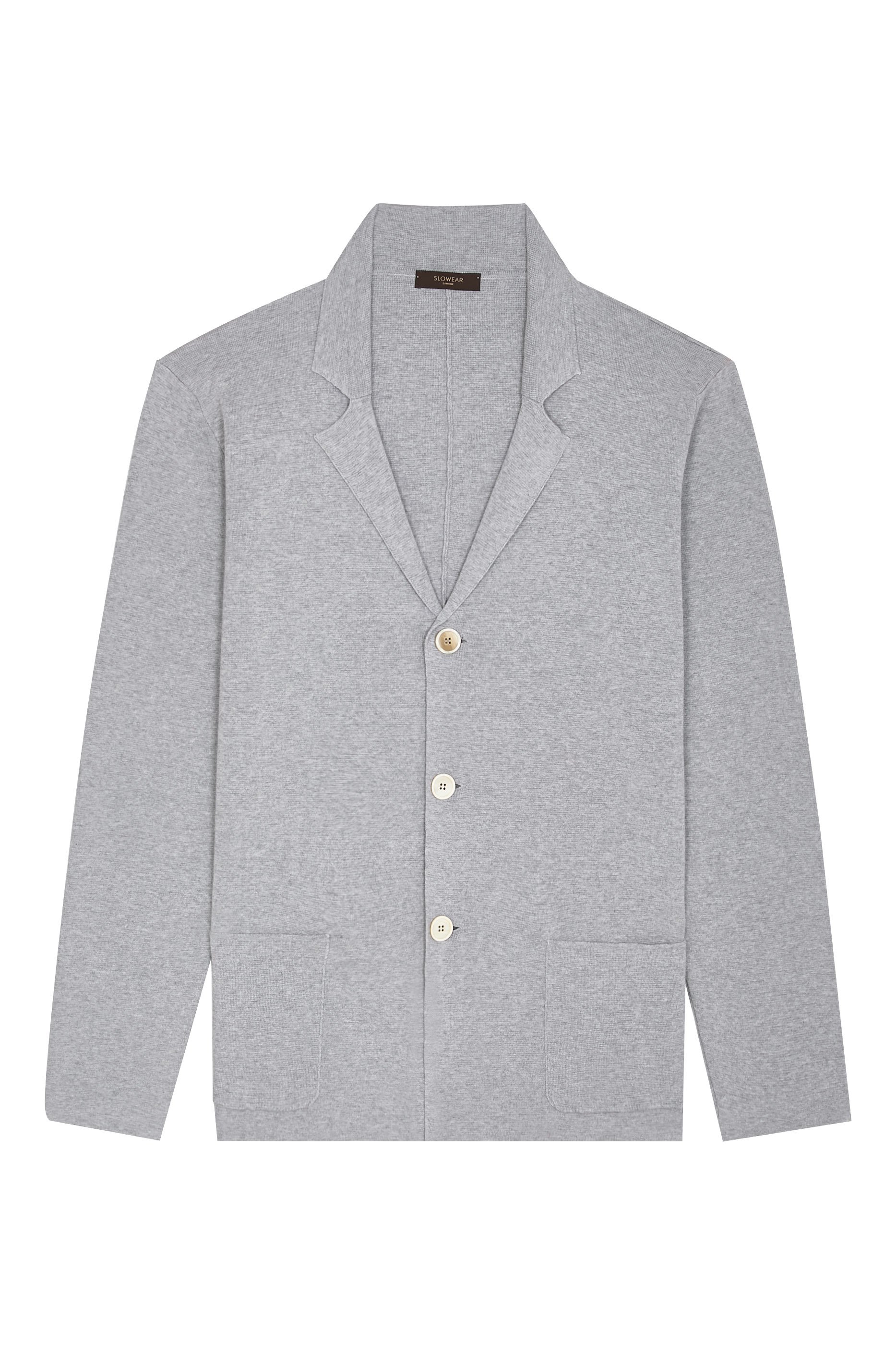 Slim Fit M&eacute;lange Effect Cotton Jacket