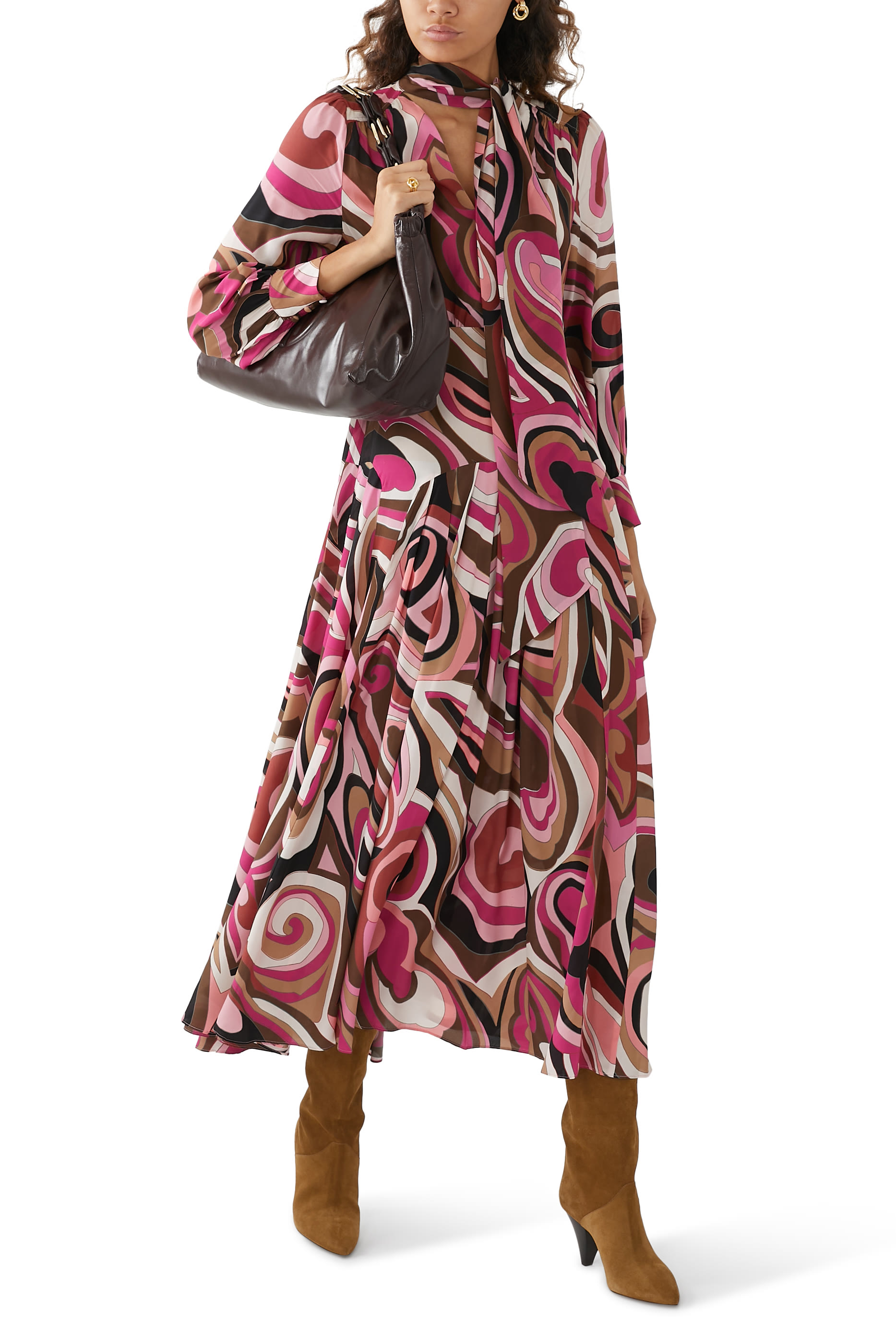 Marigold Silk Midi Dress 