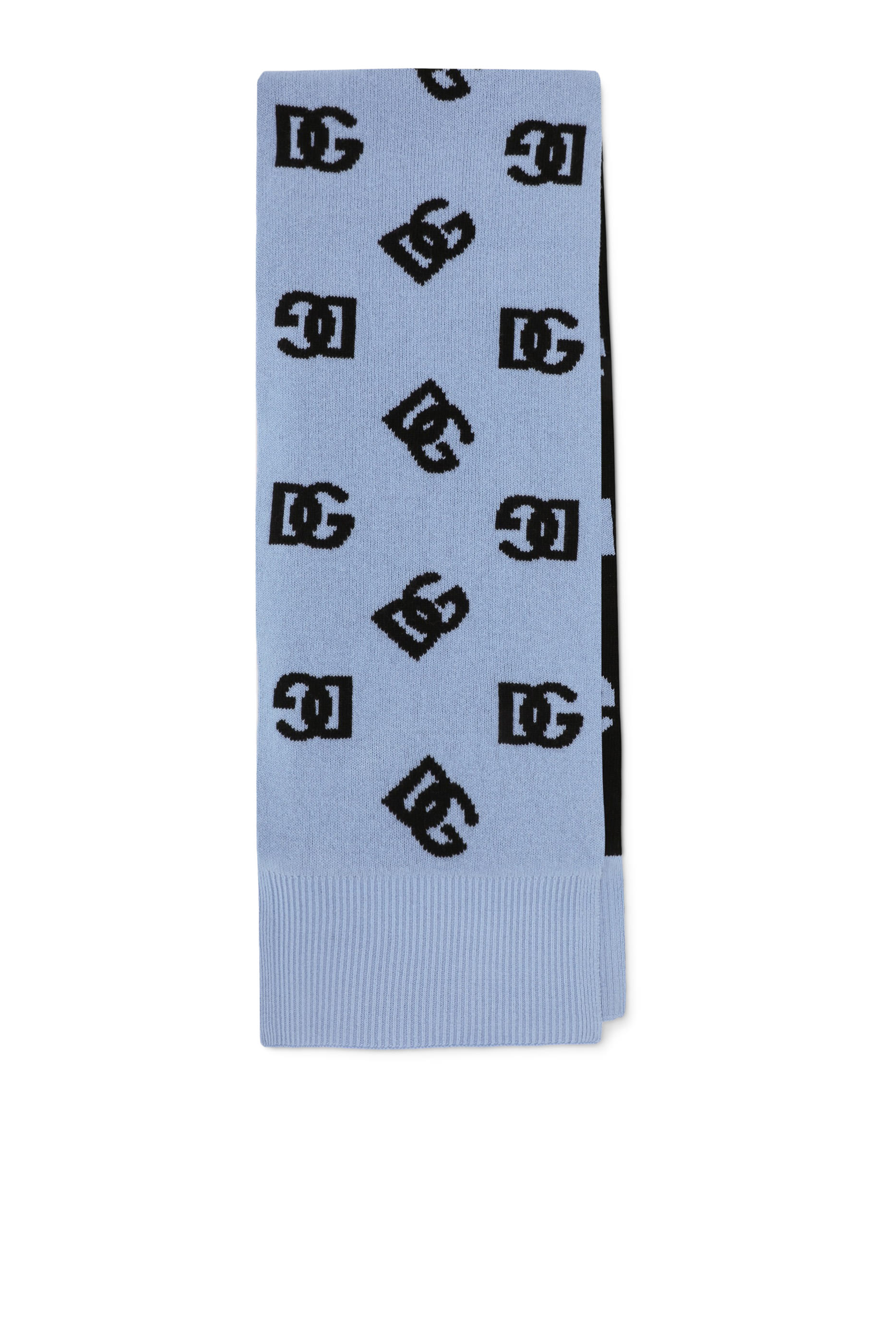 Wool Scarf with Jacquard DG Logo