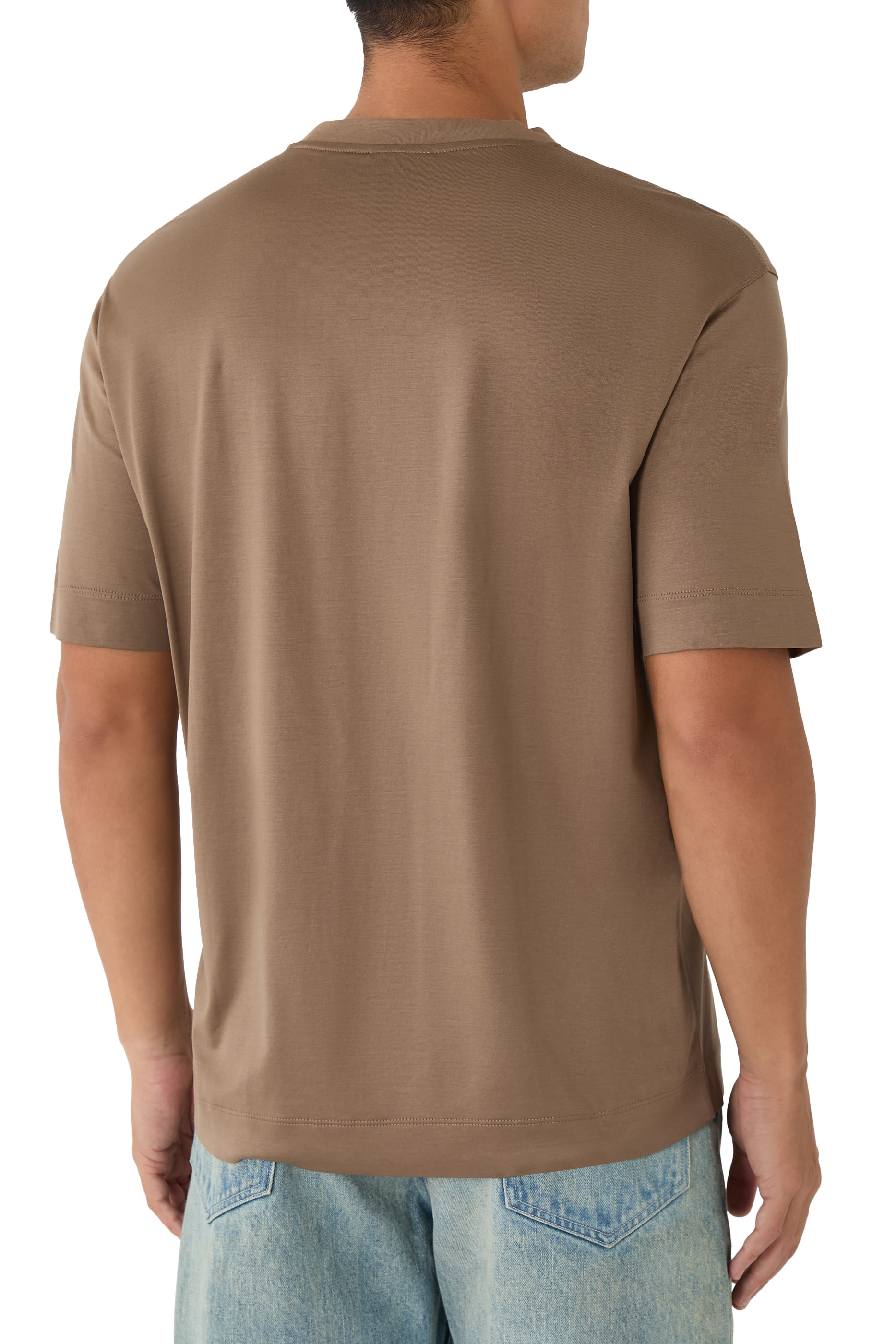 Oversized Eagle Logo Lyocell-blend Jersey T-Shirt