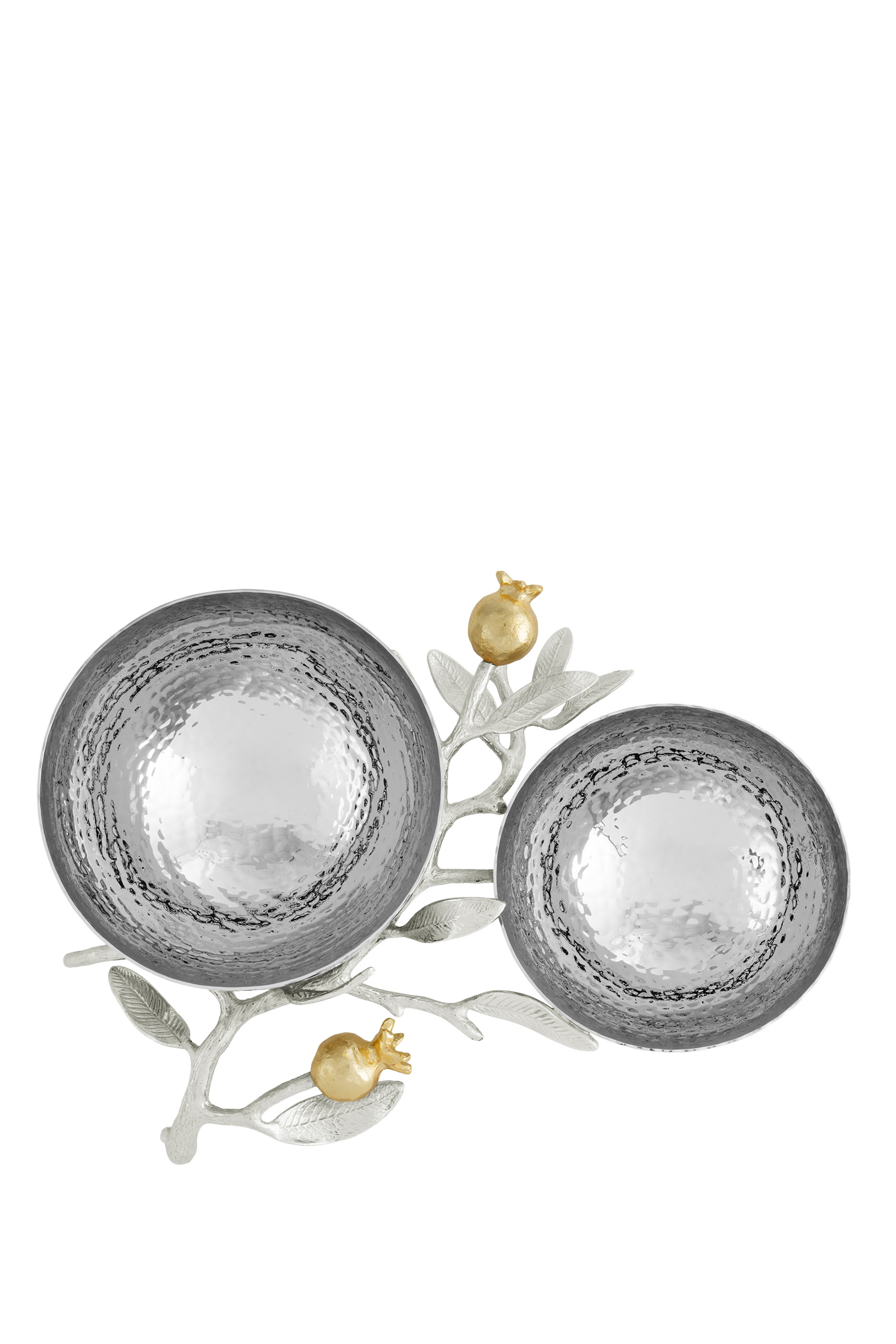 Pomegranate Silver & Gold Double Bowl