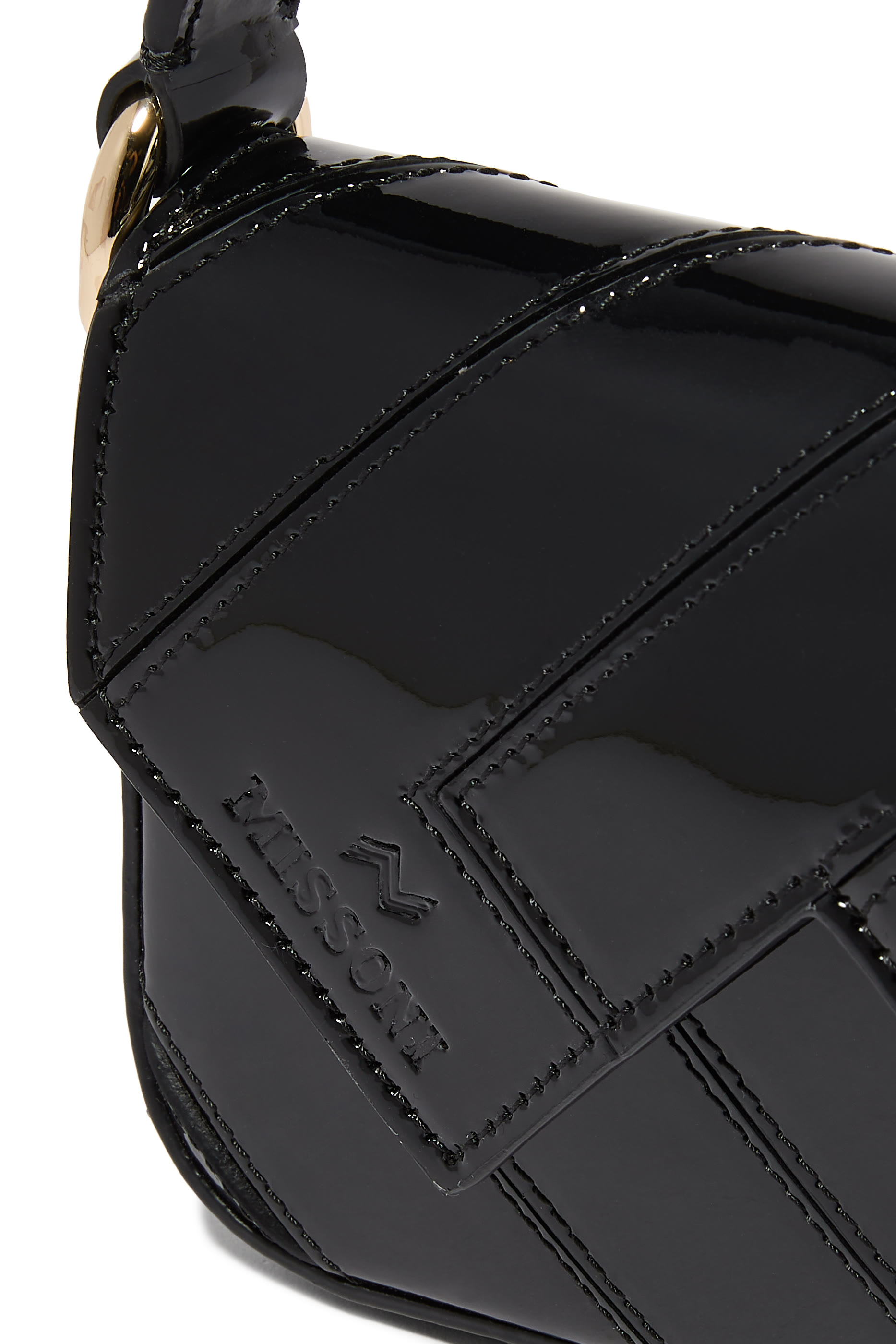 Small Wave Patent Leather Shoulder Bag