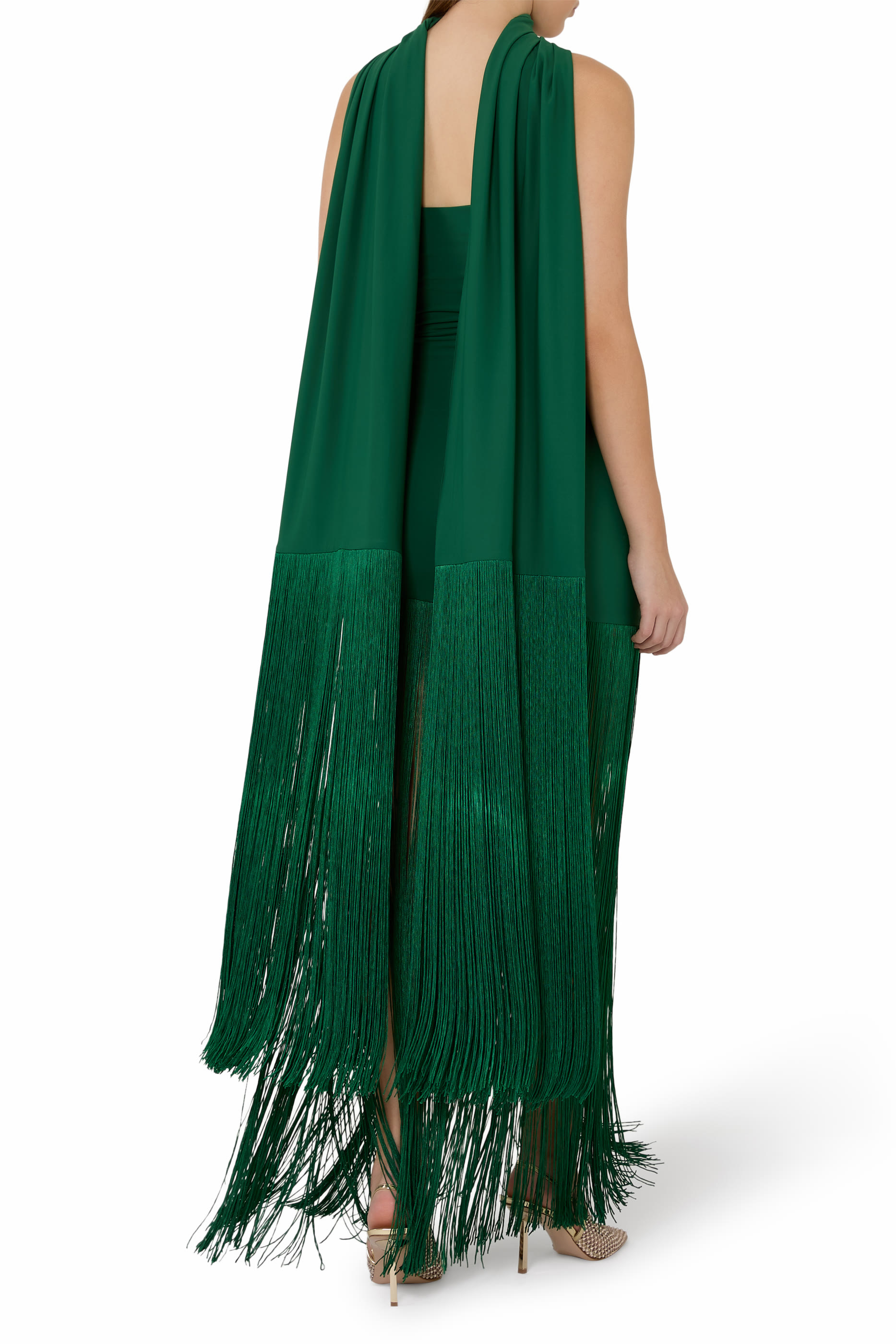  Sonia Strapless Scarf Fringe Dress