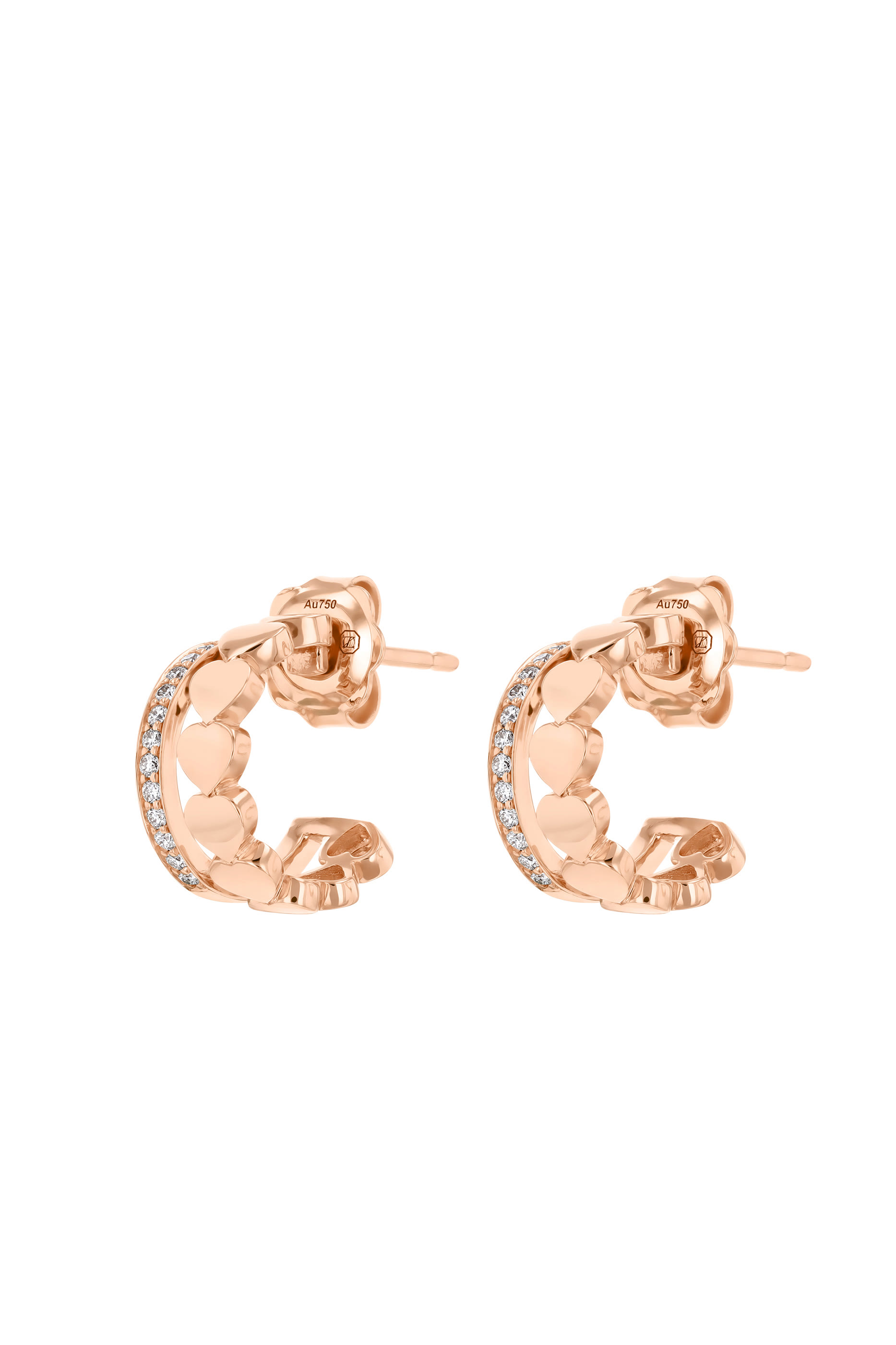 LIT Huggies, 18K Rose Gold & Diamonds