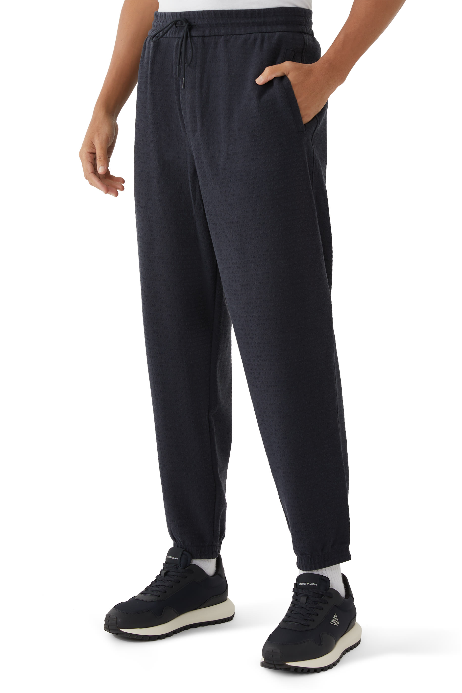 Micro EA Text Logo Drawstring Joggers