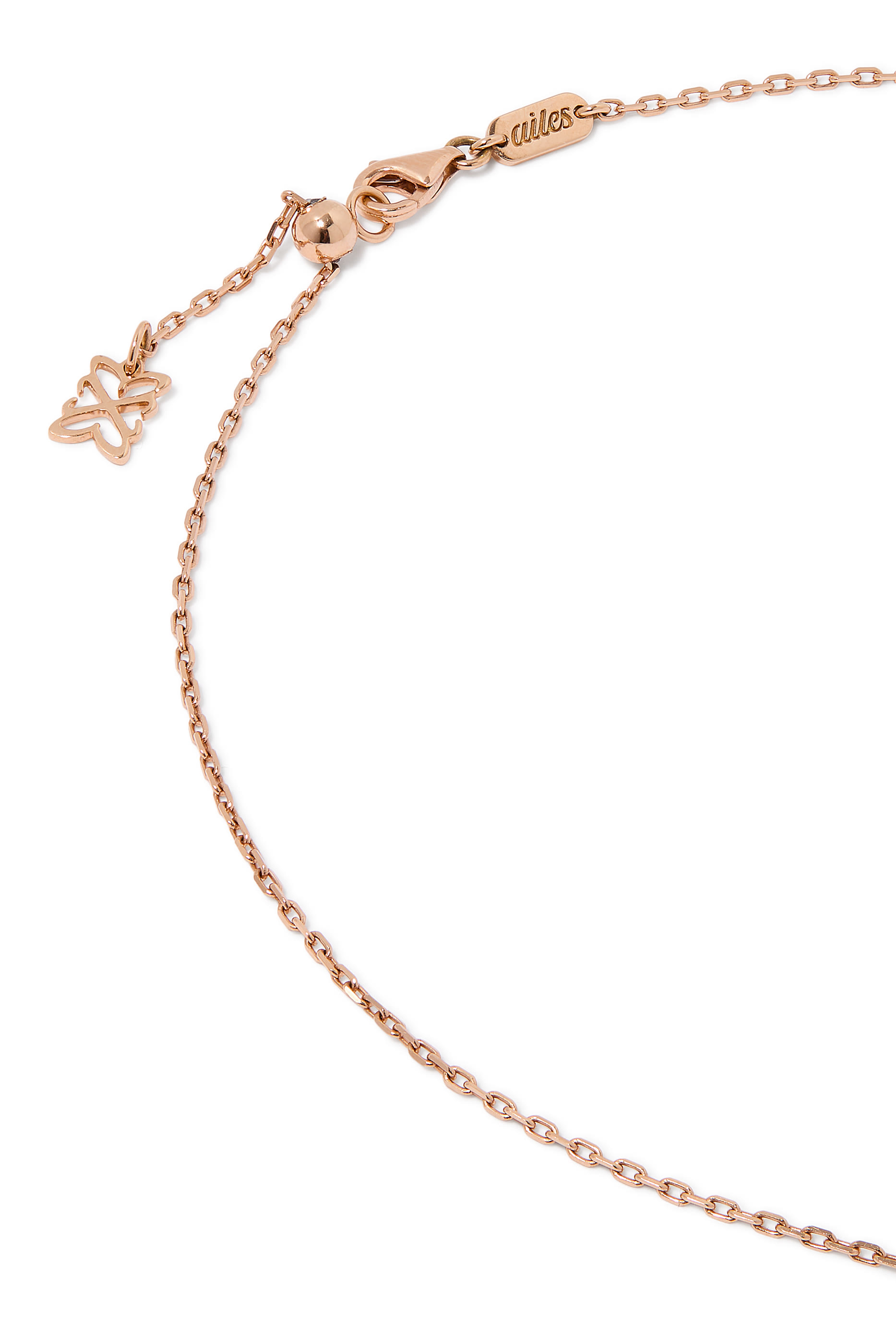 Dumbbell Enamel & Sapphire Pendant, 18k Rose Gold & Enamel, Sapphire