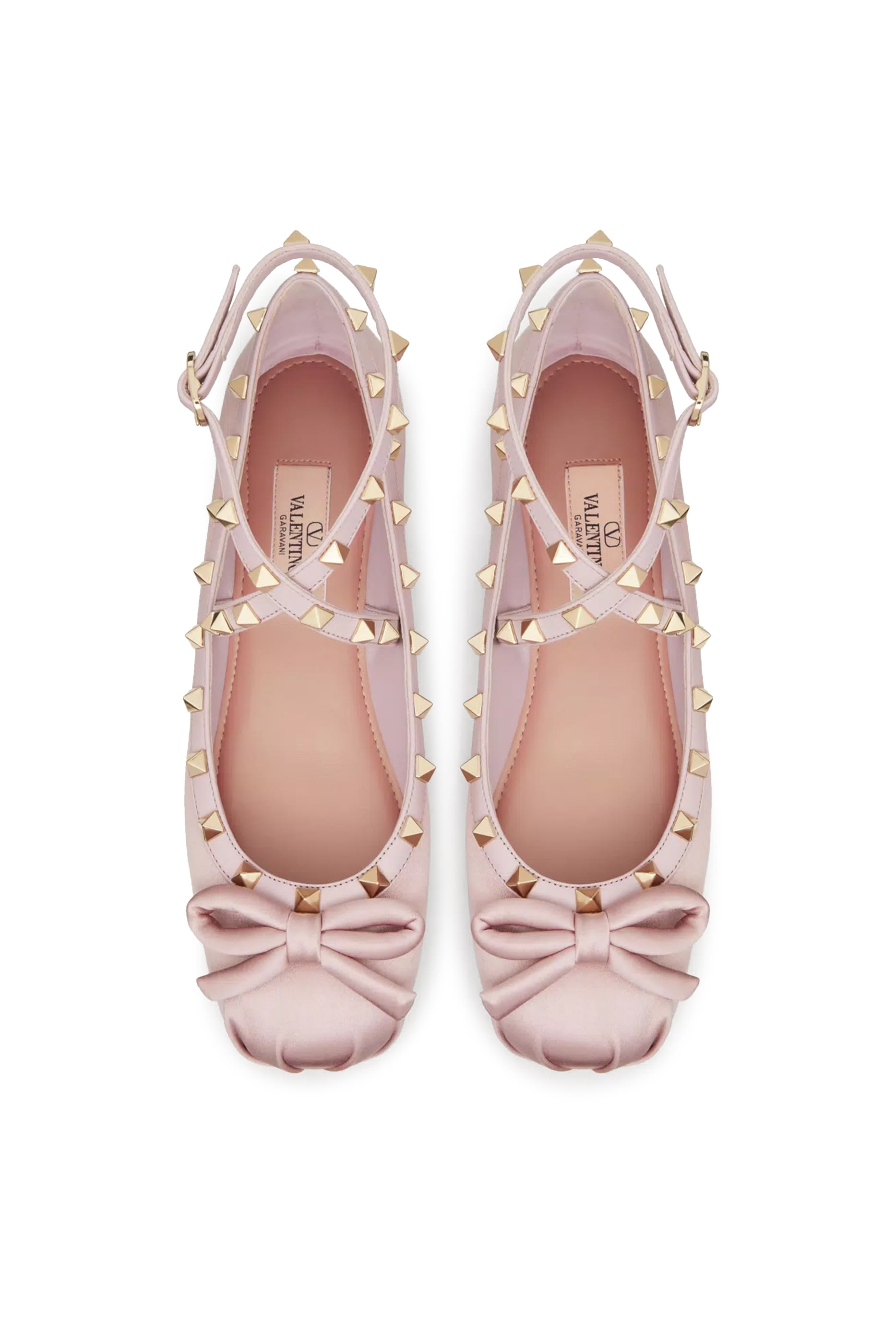 Rockstud Satin Ballerinas
