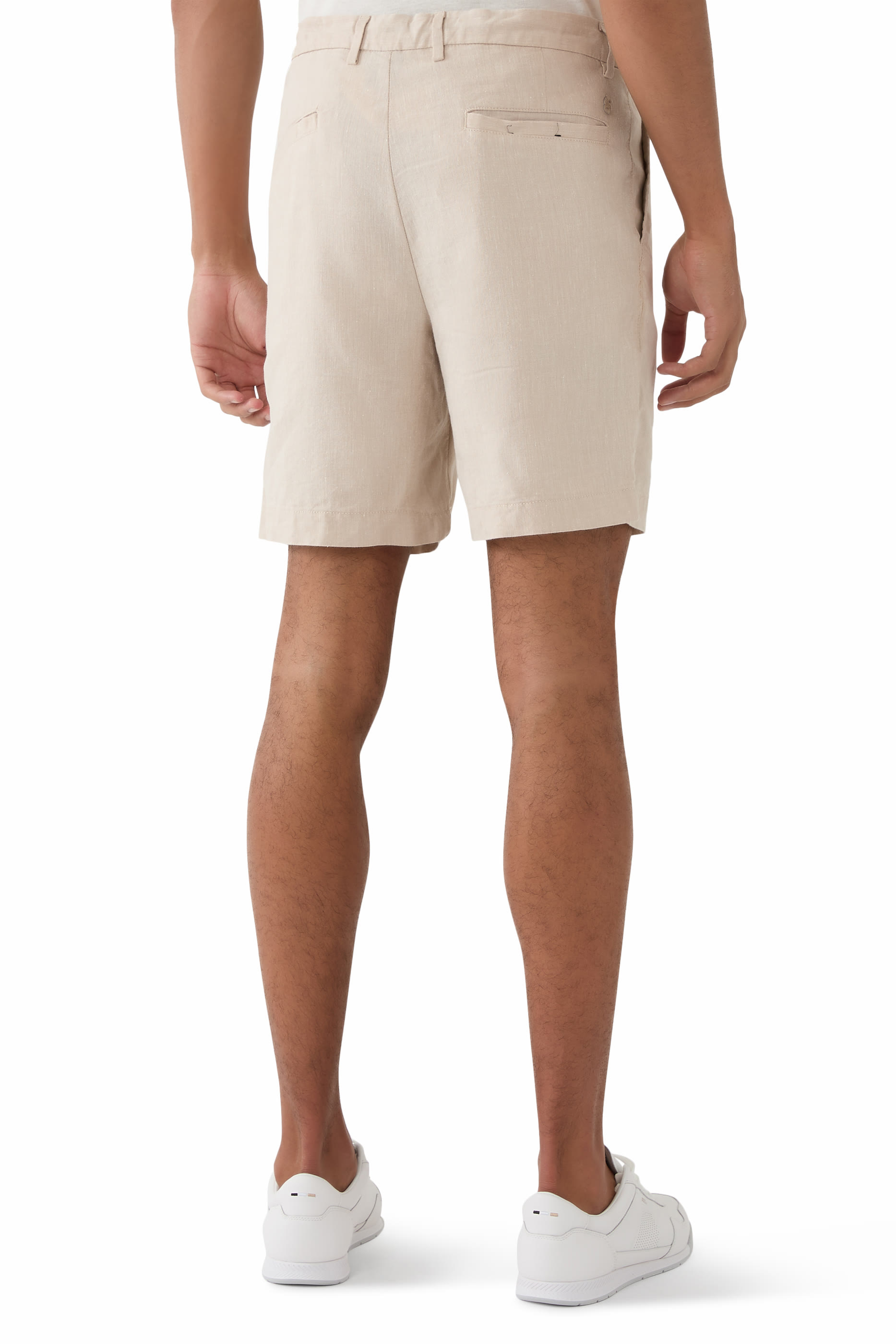 Drawcord Linen Blend Shorts