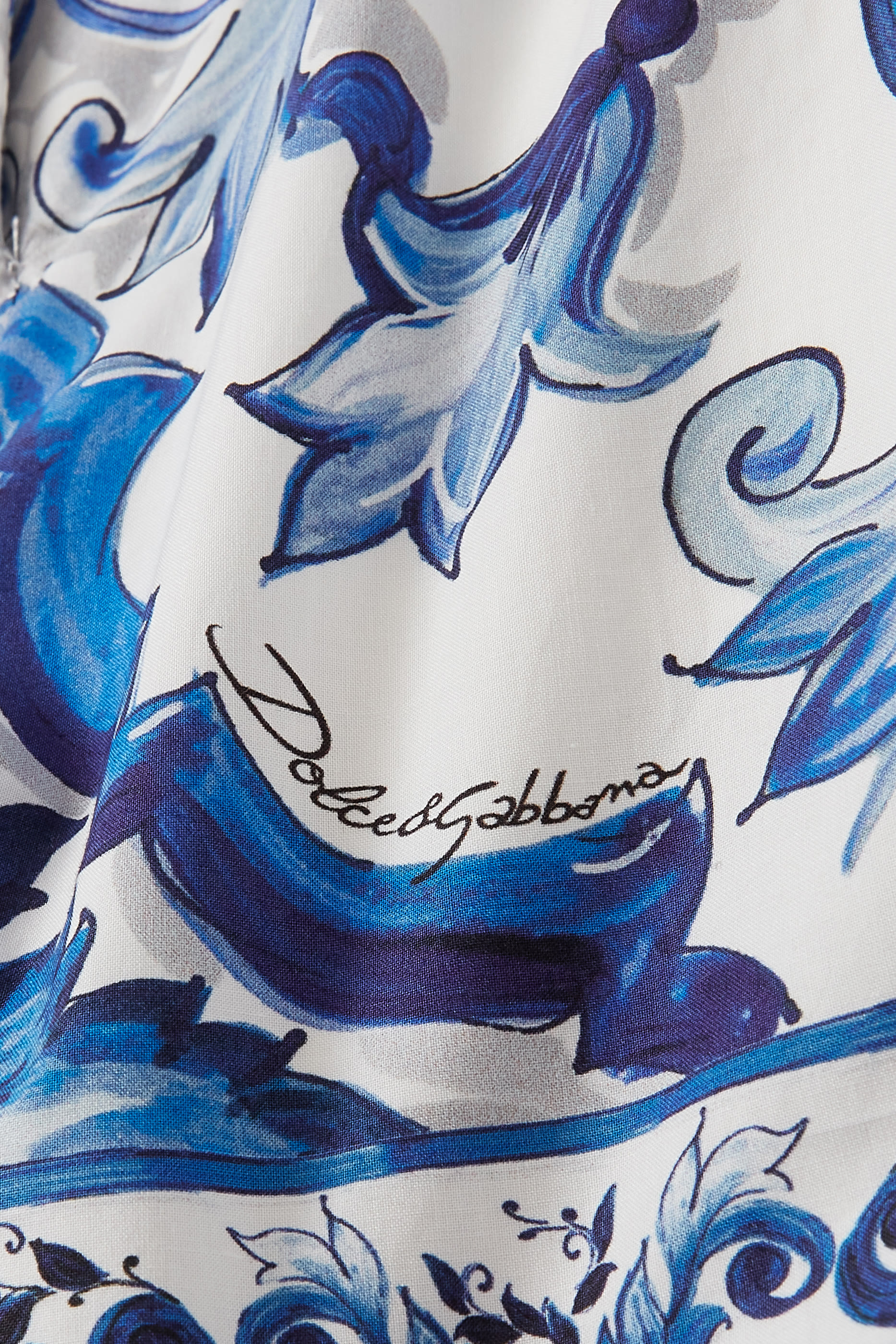 Kids Majolica Print Cotton Poplin Shorts