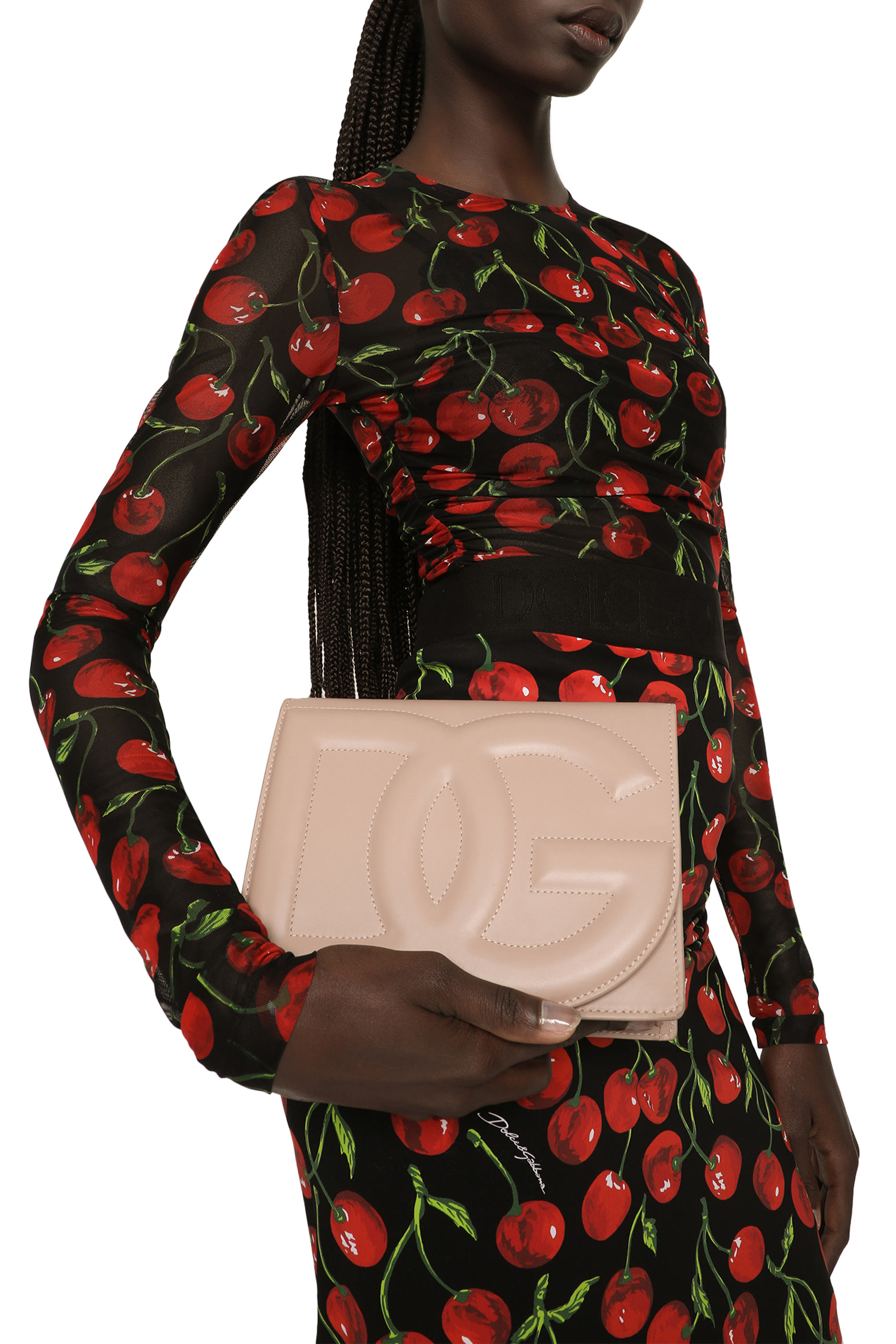 Calfskin DG Logo Crossbody Bag