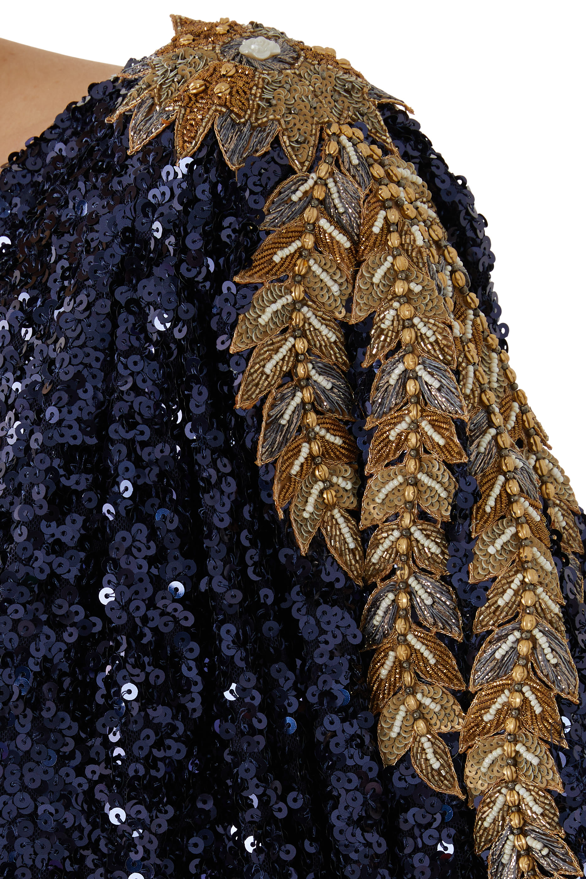 Majestic One-Shoulder Sequin Kaftan