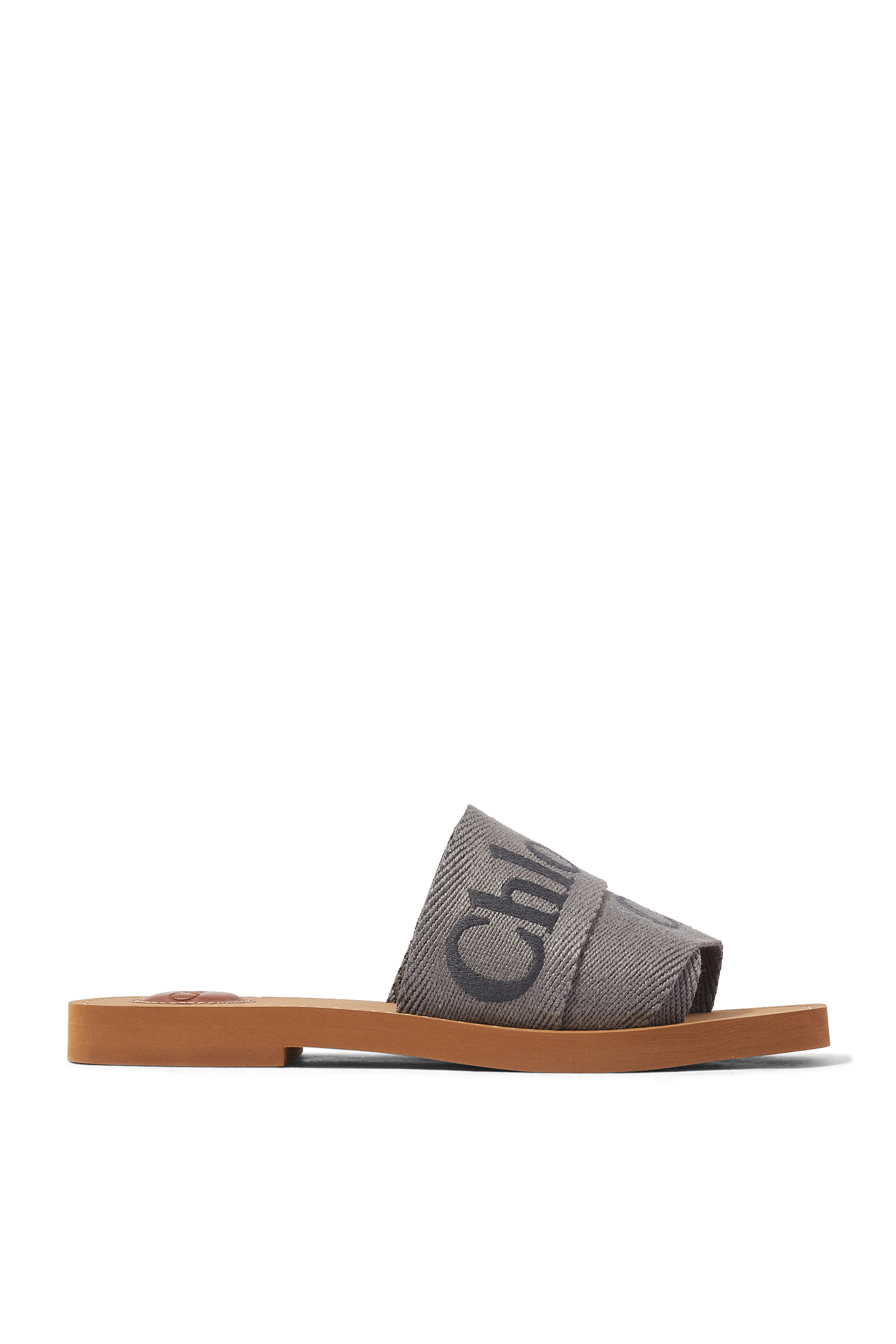 Woody Flat Linen Mules