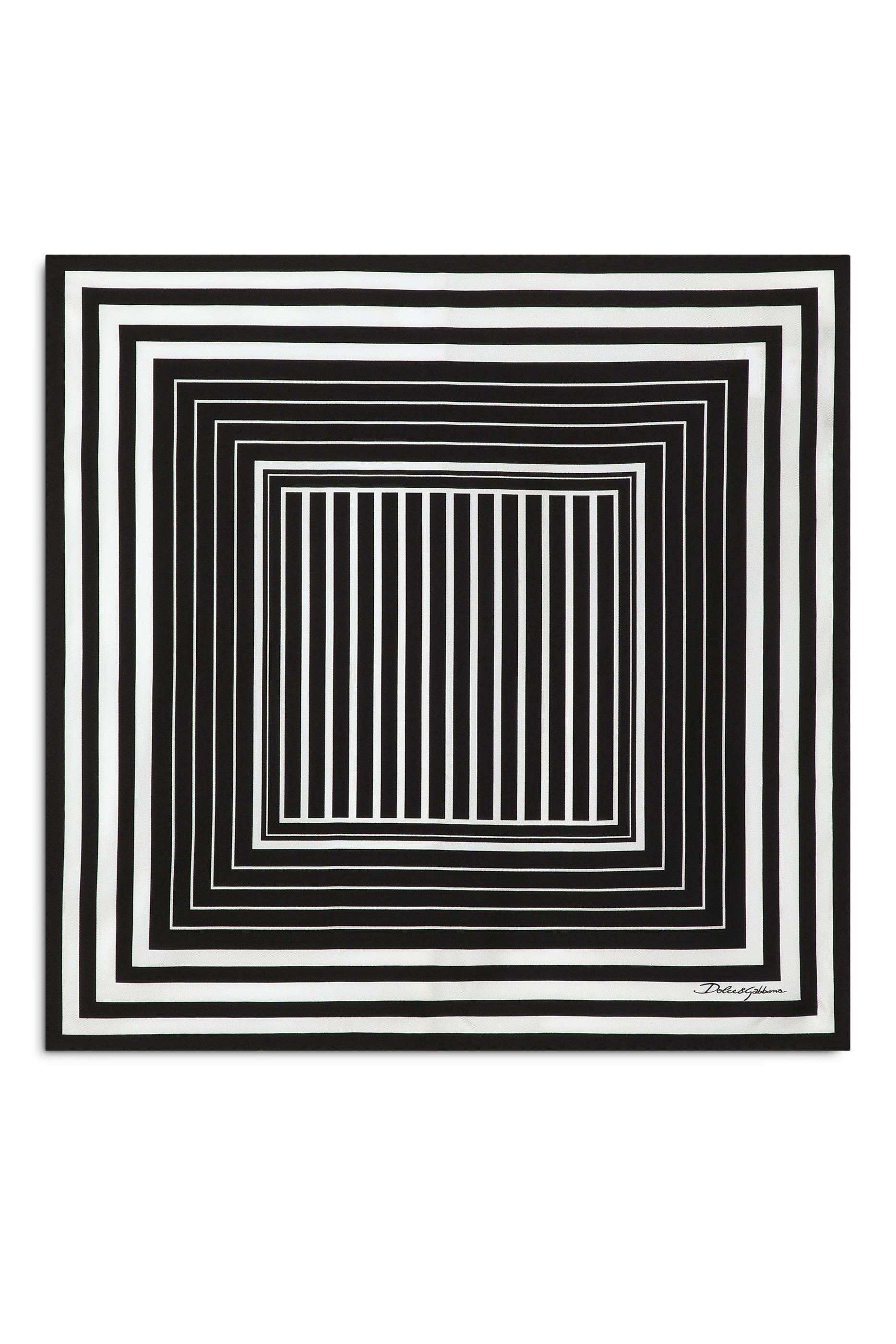 Striped Print Silk Twill Scarf