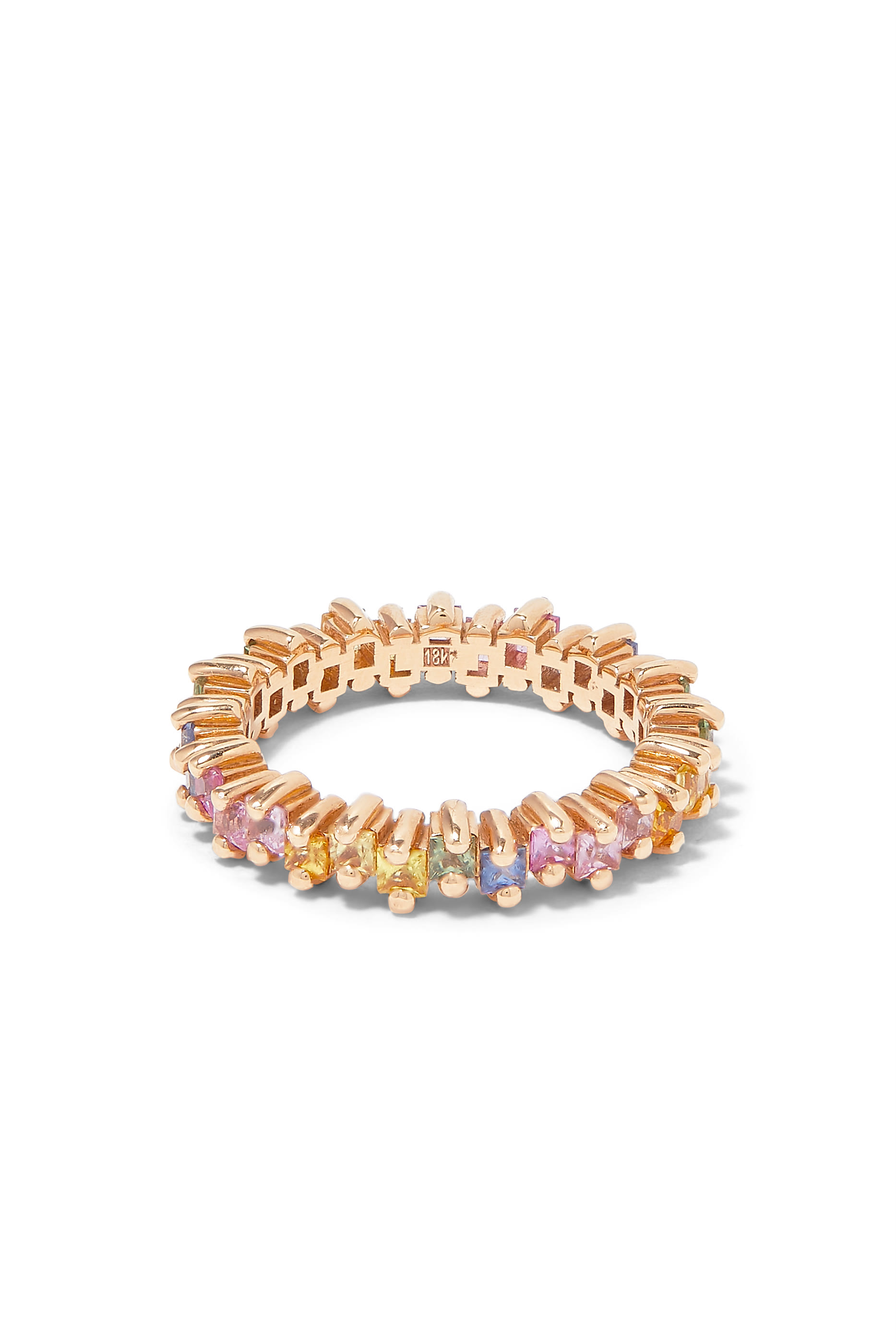 Princess Pastel Eternity Band, 18K Rose Gold & Sapphire