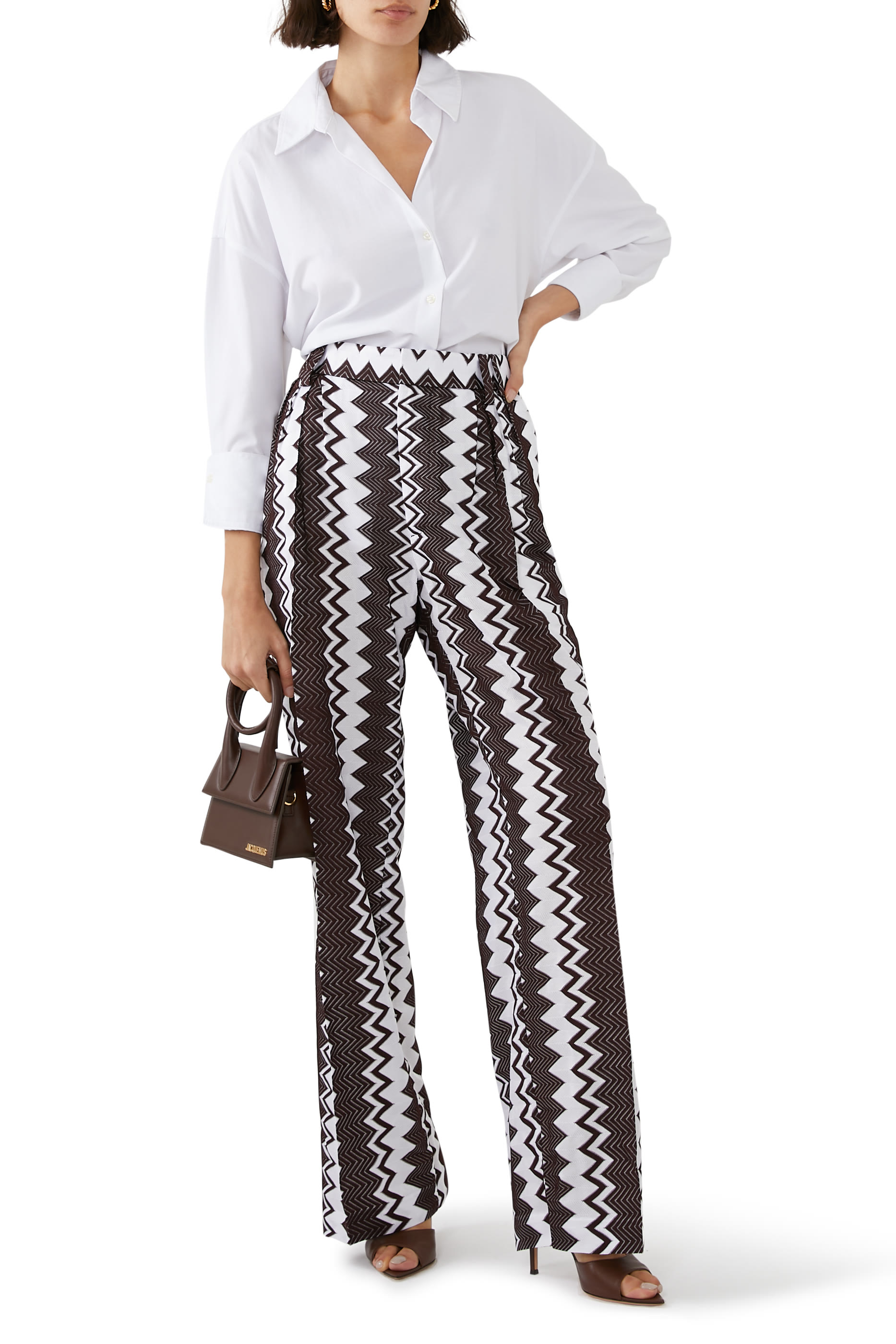 Zigzag Raschel Wide Pants