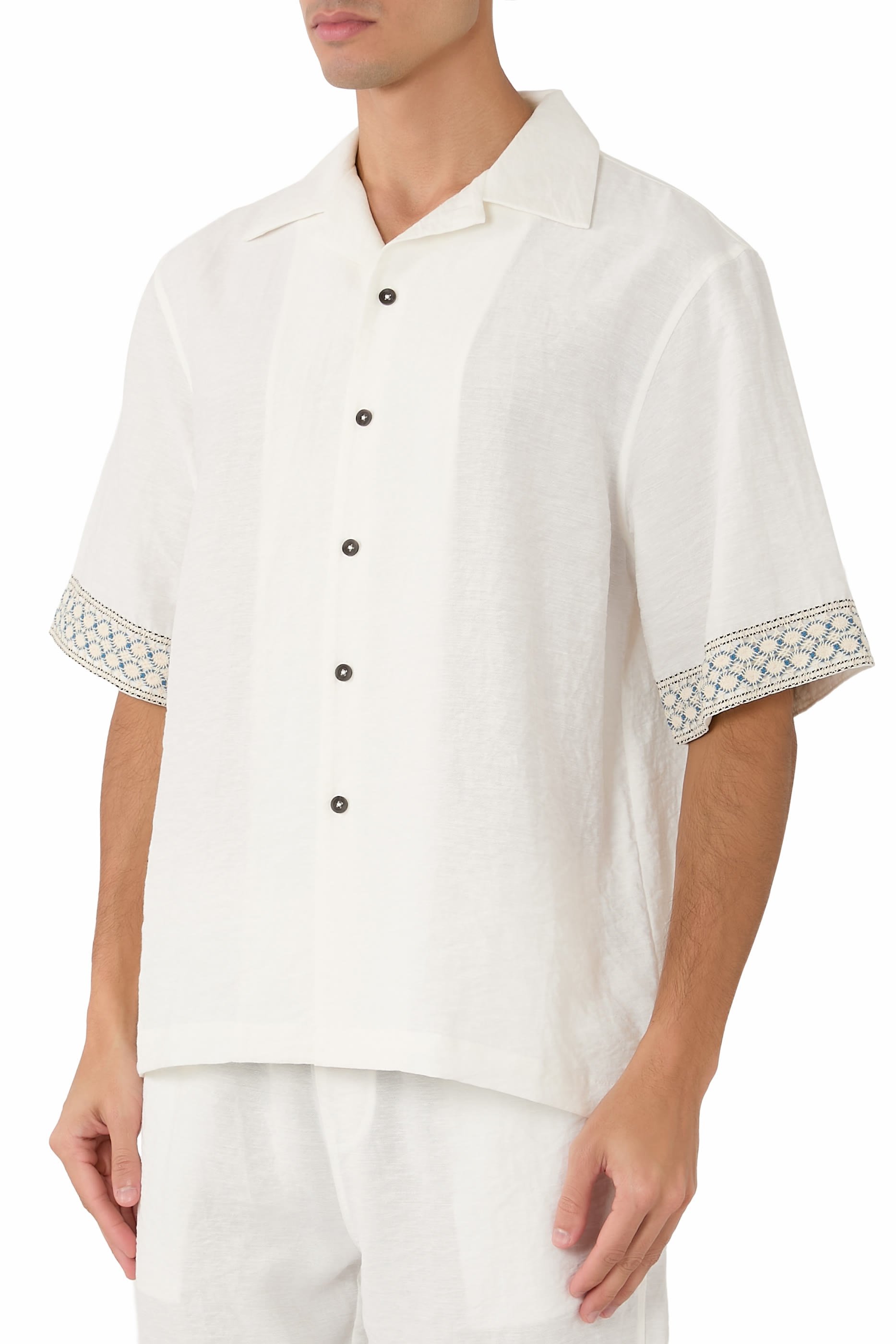 Crochet Trim Bowling Shirt