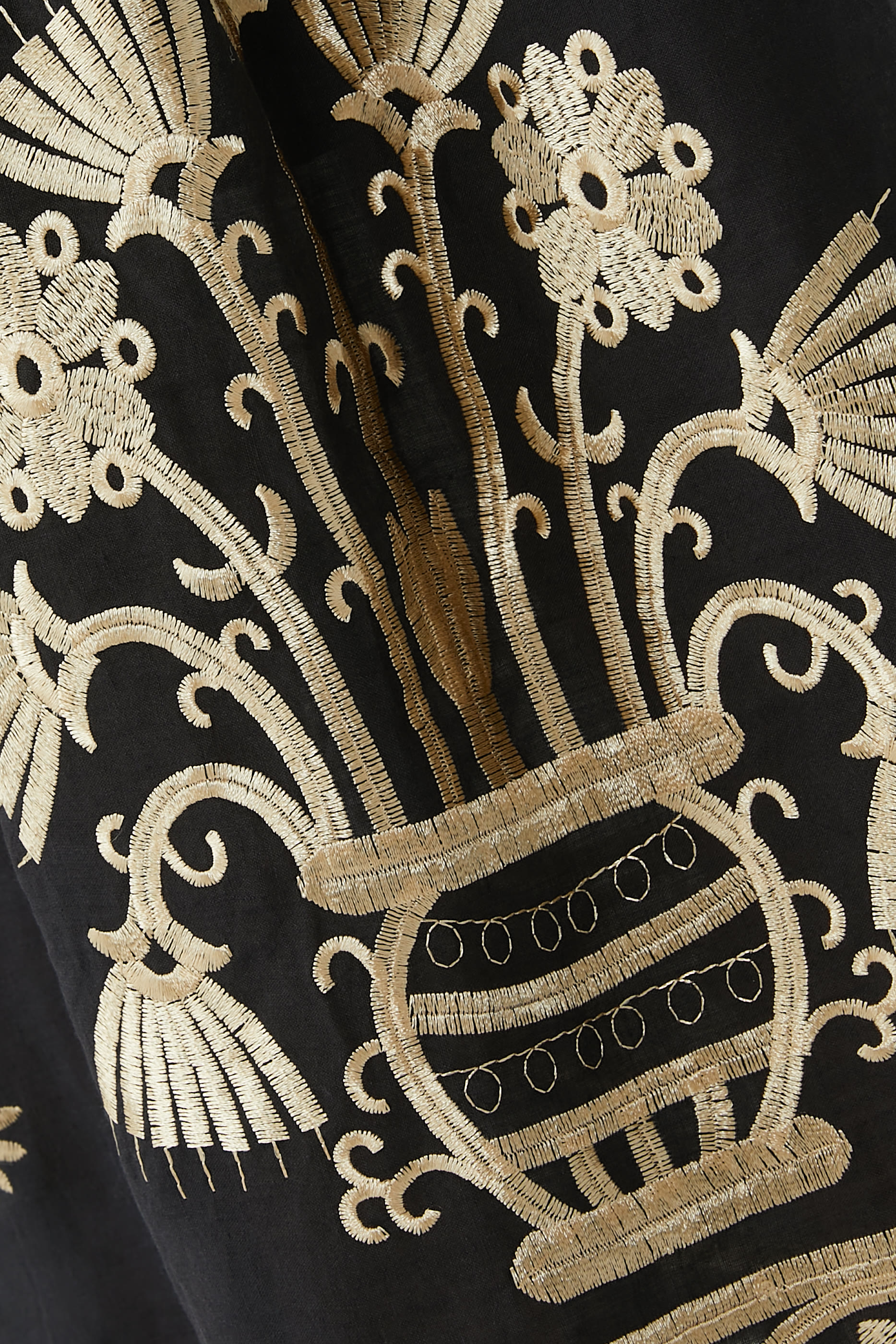 V-Neck Embroidered Midi Dress