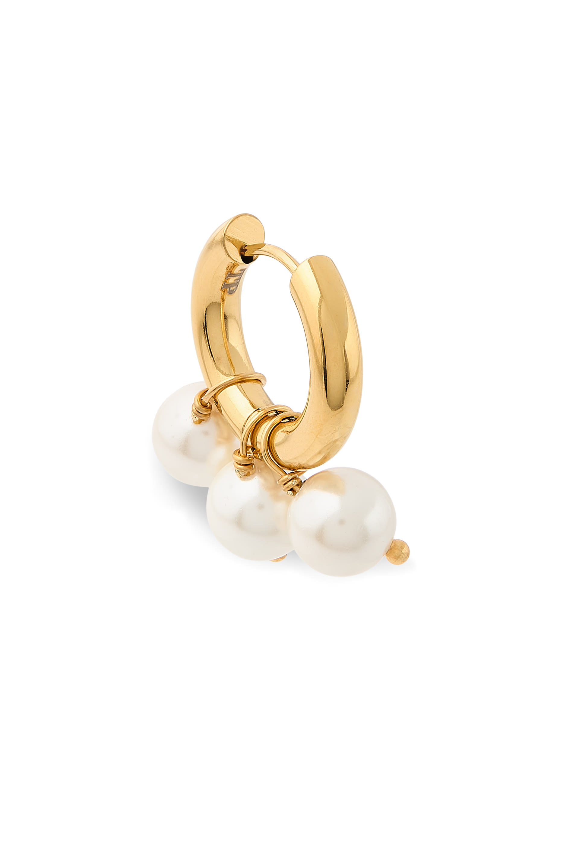  Strass and Pearl Hoop Earrings