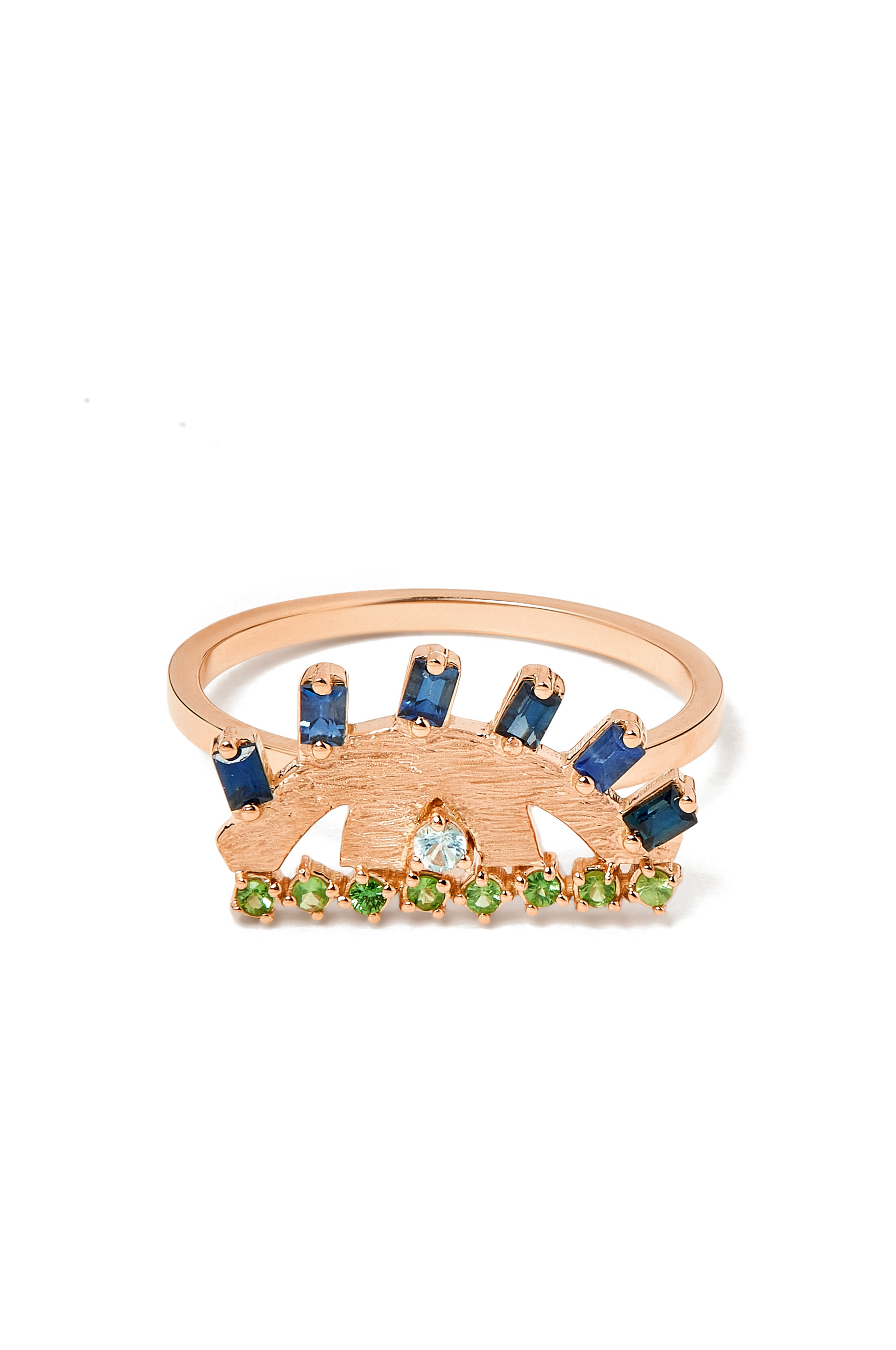 Ya Ein Ring, 18k Pink Gold with Topaz, Emerald & Sapphire