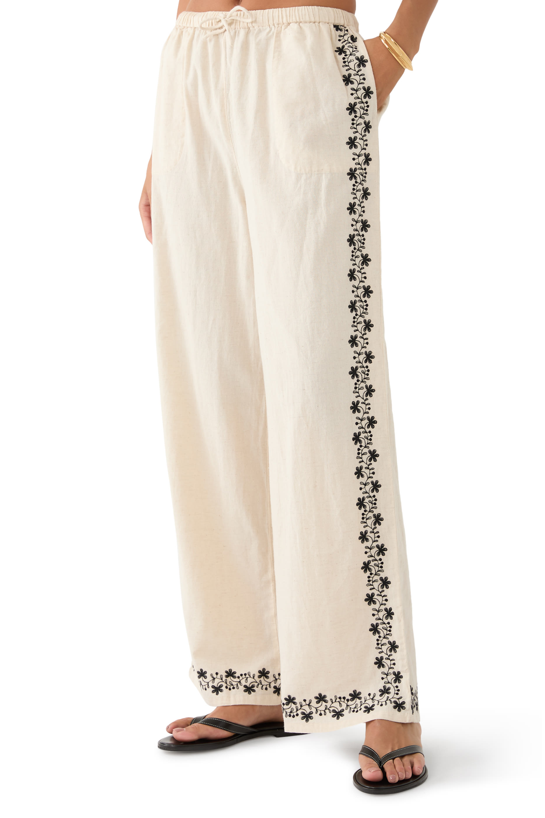 Floral Embroidered Shona Trousers