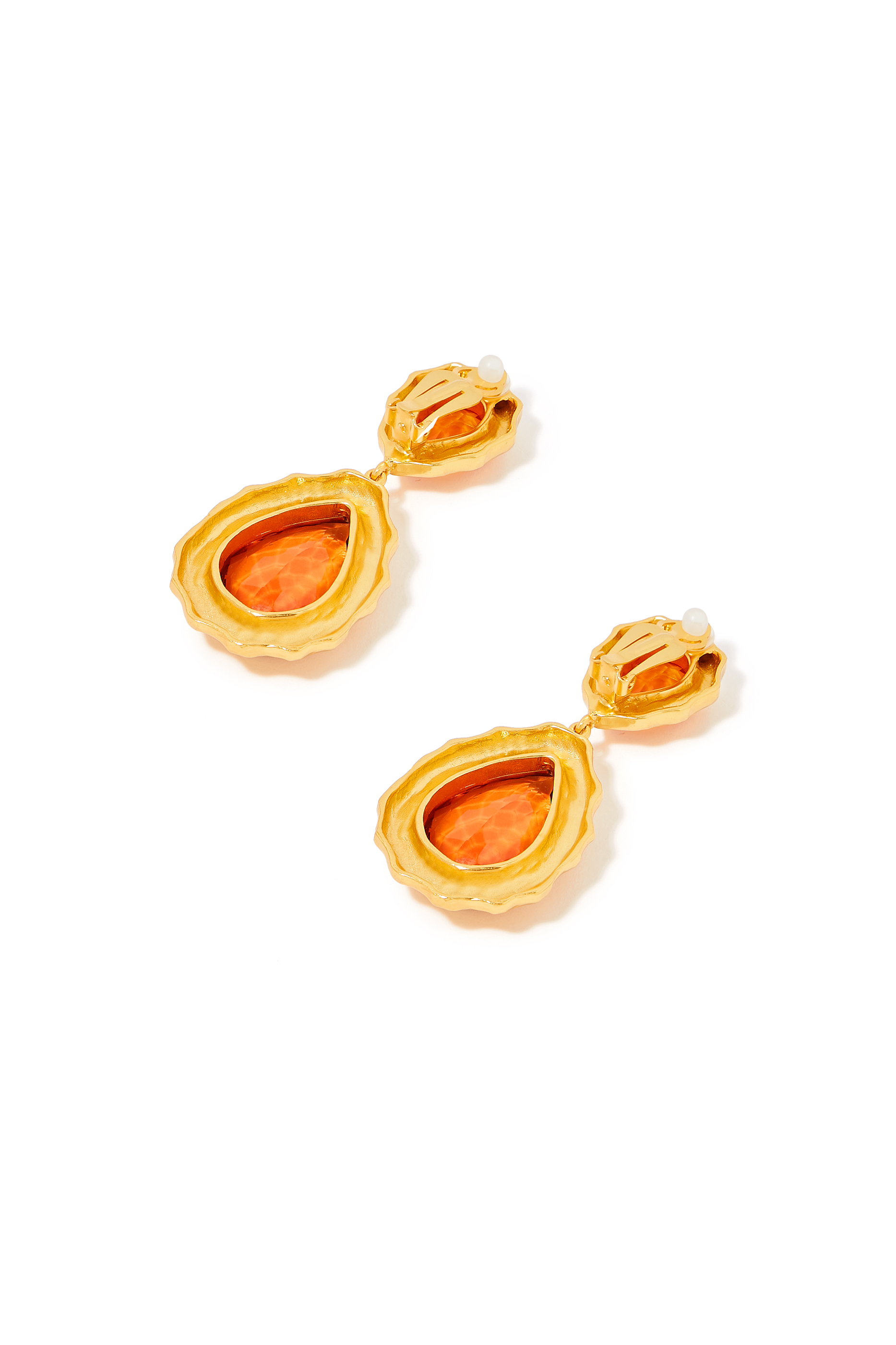 Paulina Earrings, 24k Yellow Gold-Plated Brass & Citrine Quartz