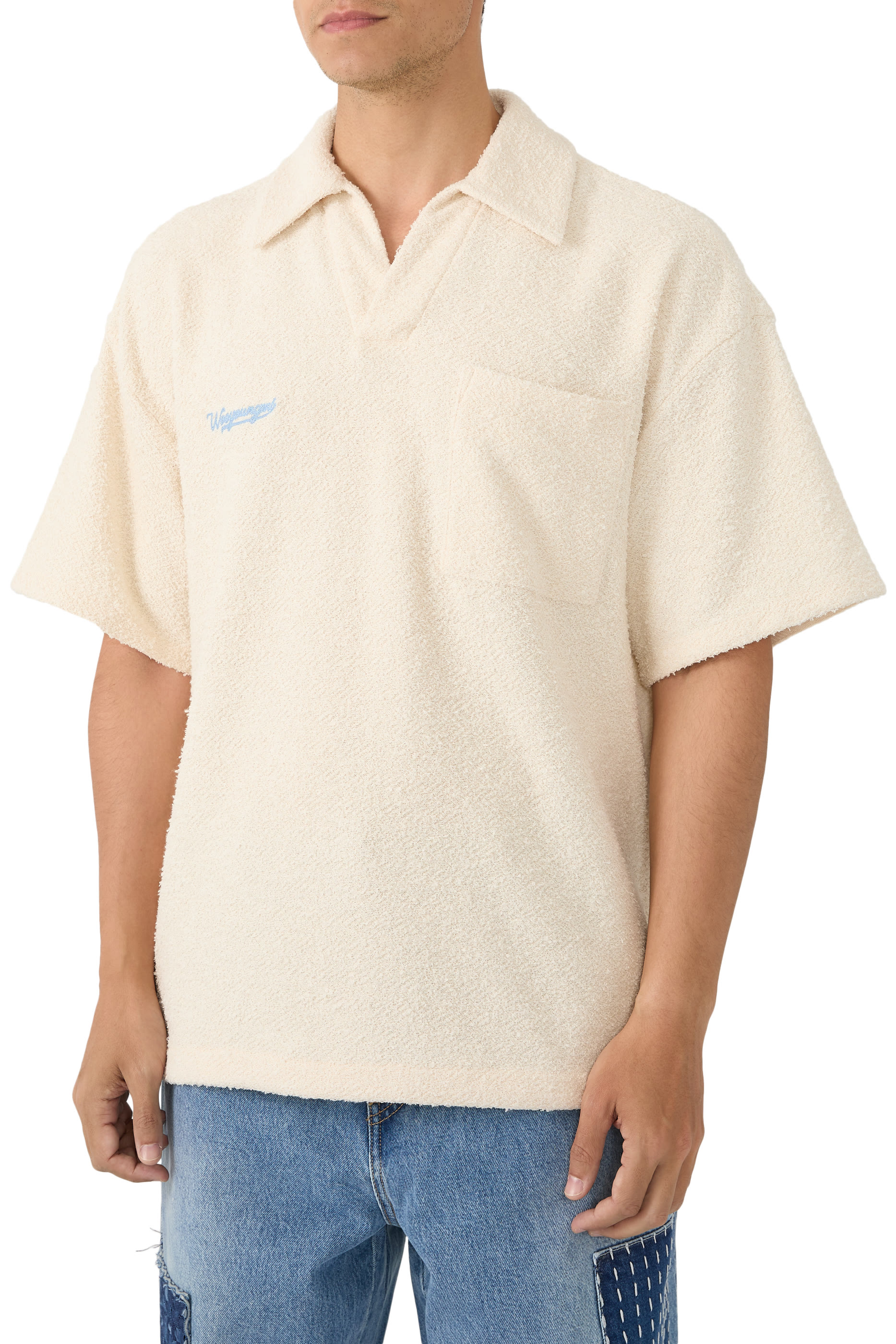 Terry Open Polo T-Shirt