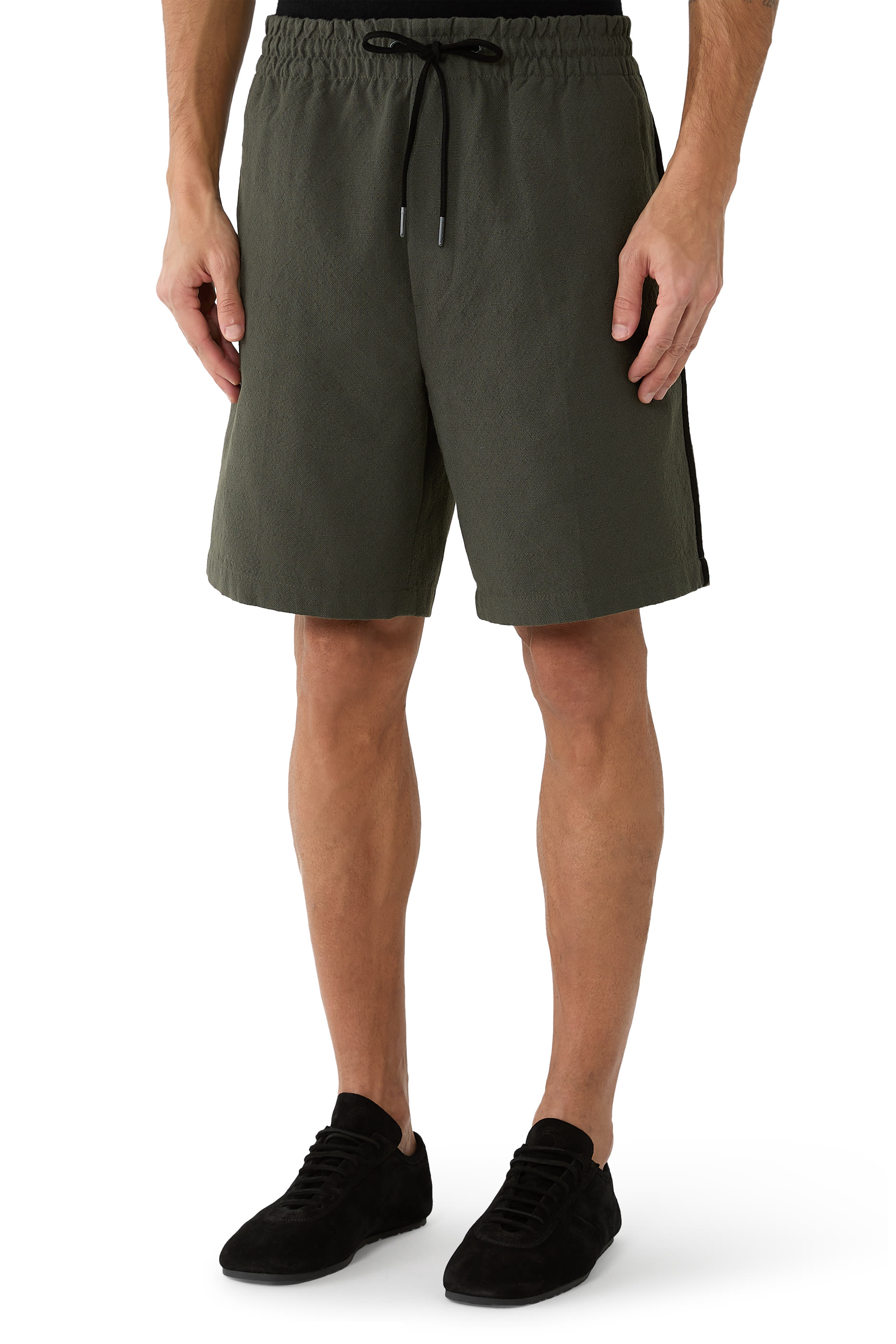  Suede Trimmed Track Shorts