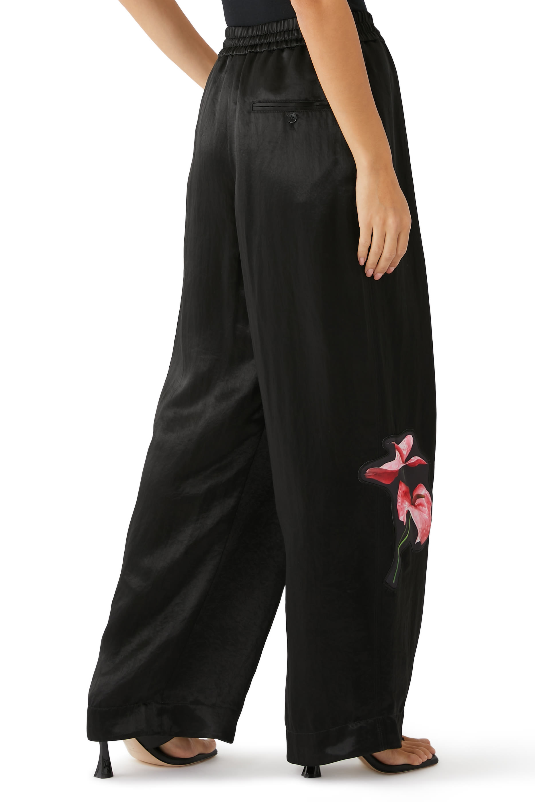 Floral Bouquet Appliqu&eacute; Pajama Trousers