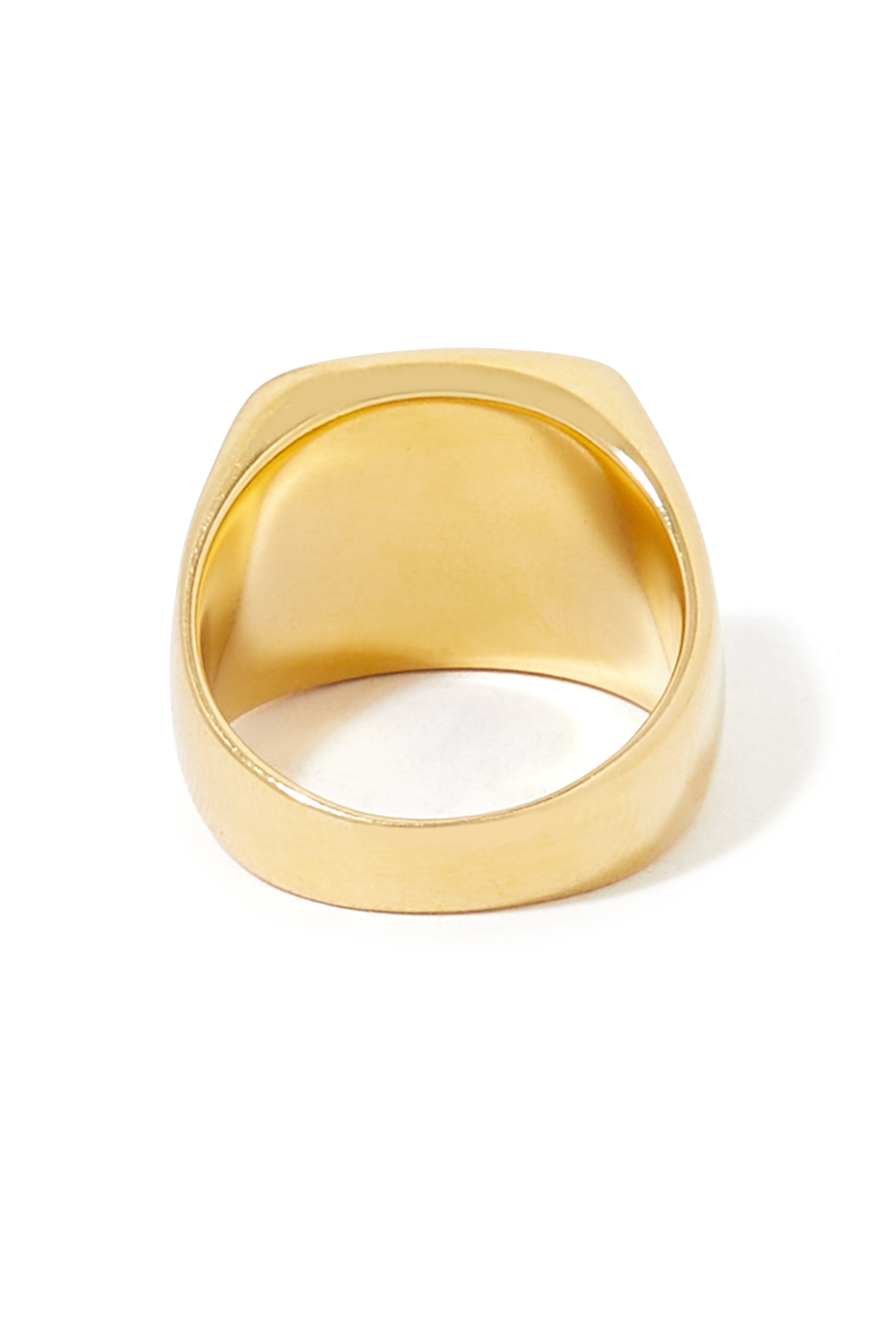 Talisman Clover Signet Ring, 24k Gold-Plated Brass