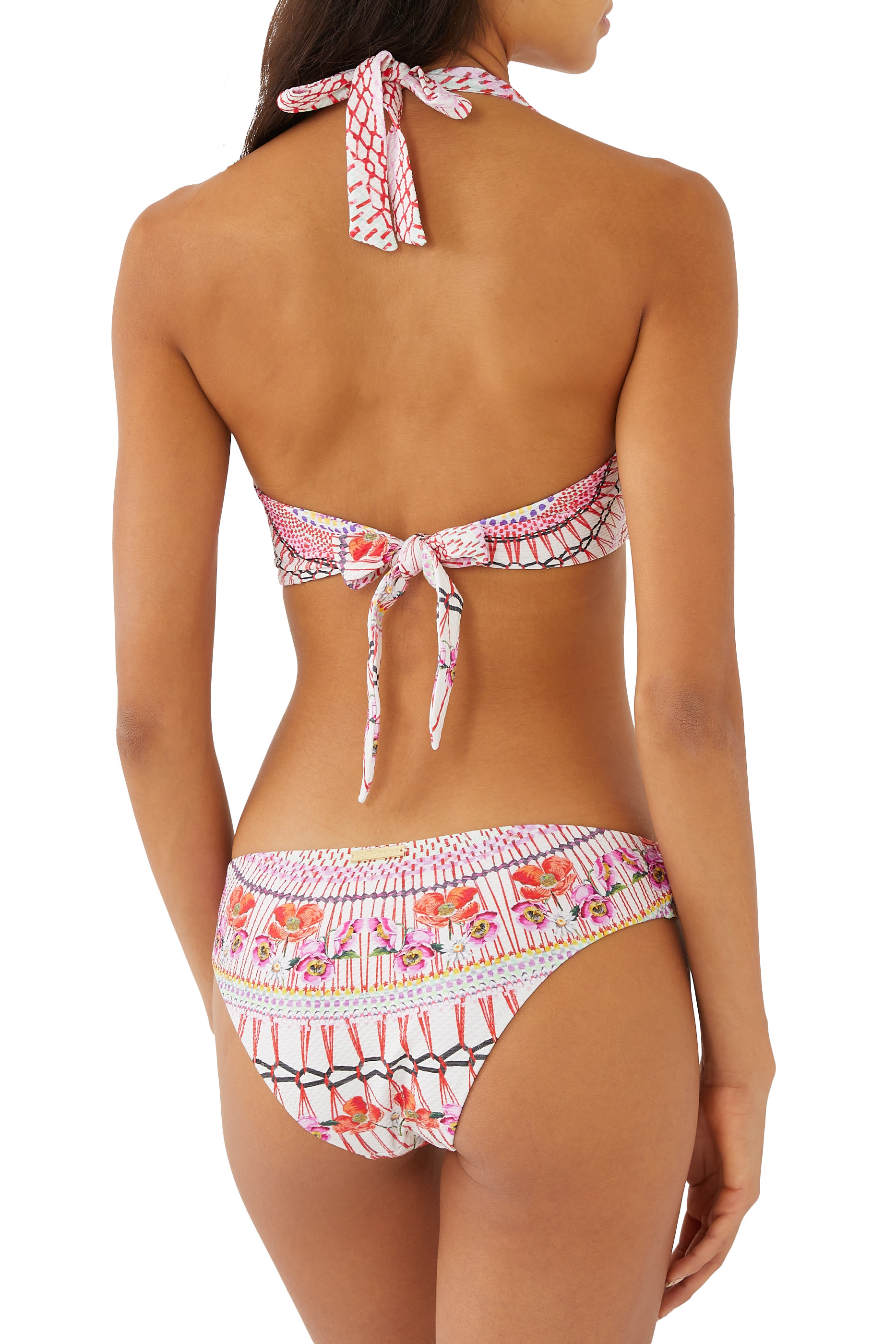 x Temperley London Pomegranate U-Bar Halterneck Top