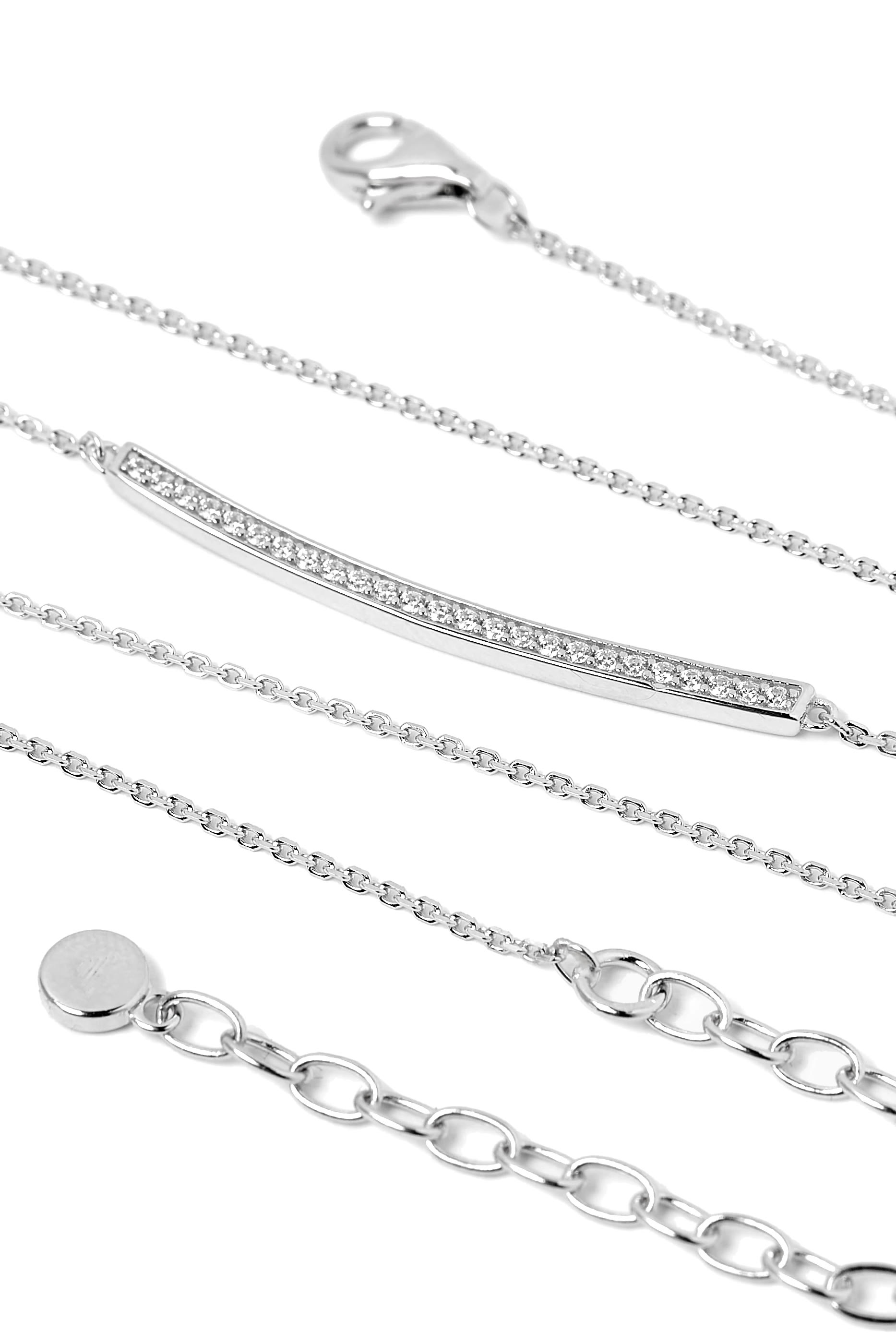 ID Necklace, Sterling Silver  & Cubic Zirconia