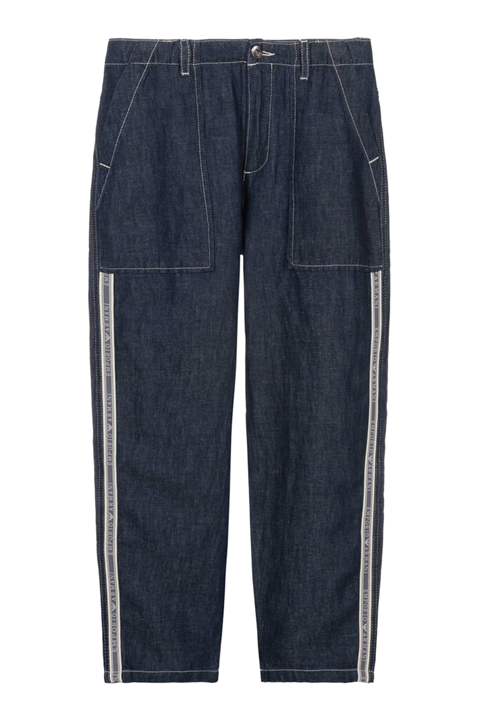 Kids Chambray Logo Tape Trousers