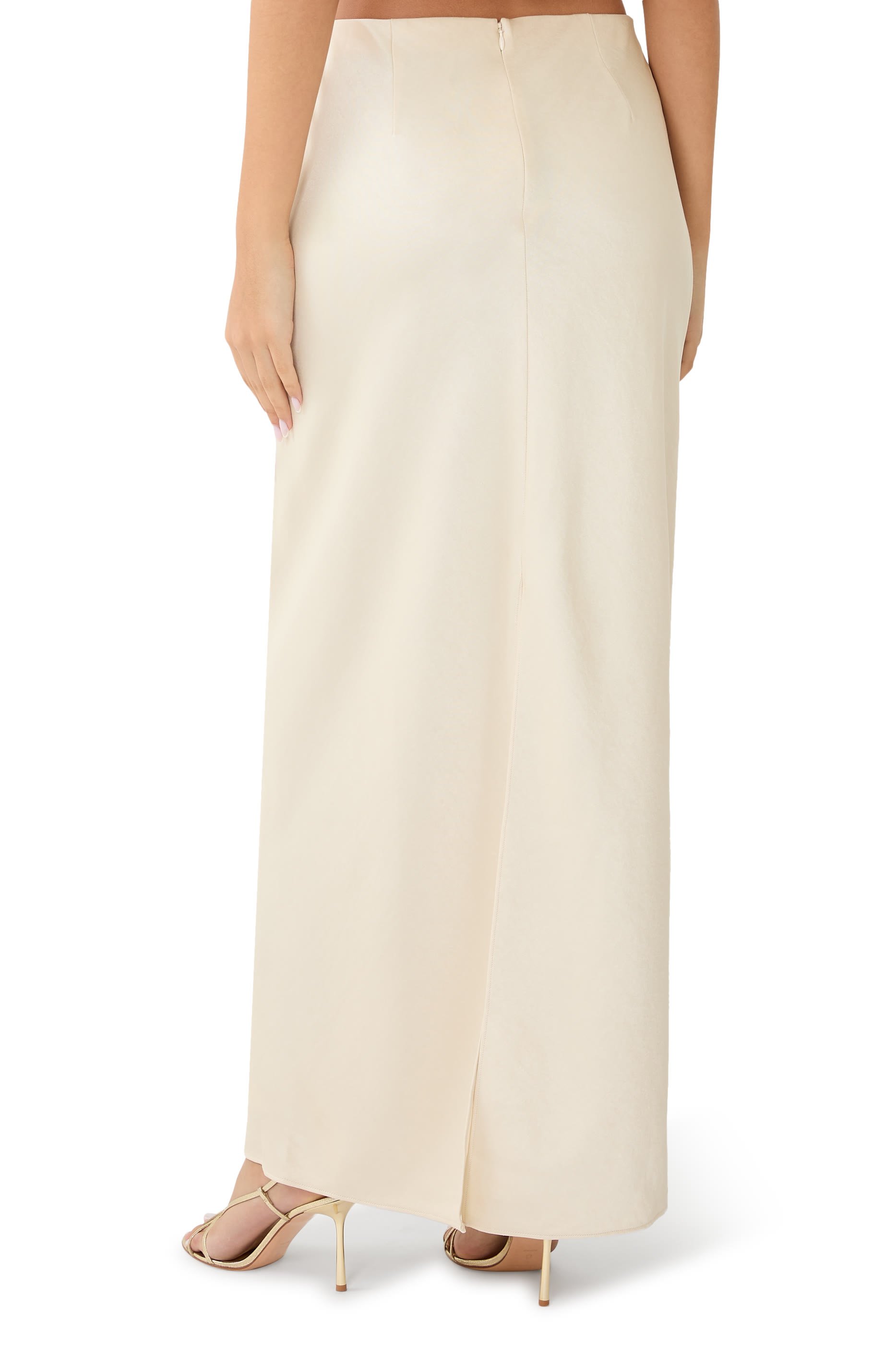 Satin Bias Column Skirt