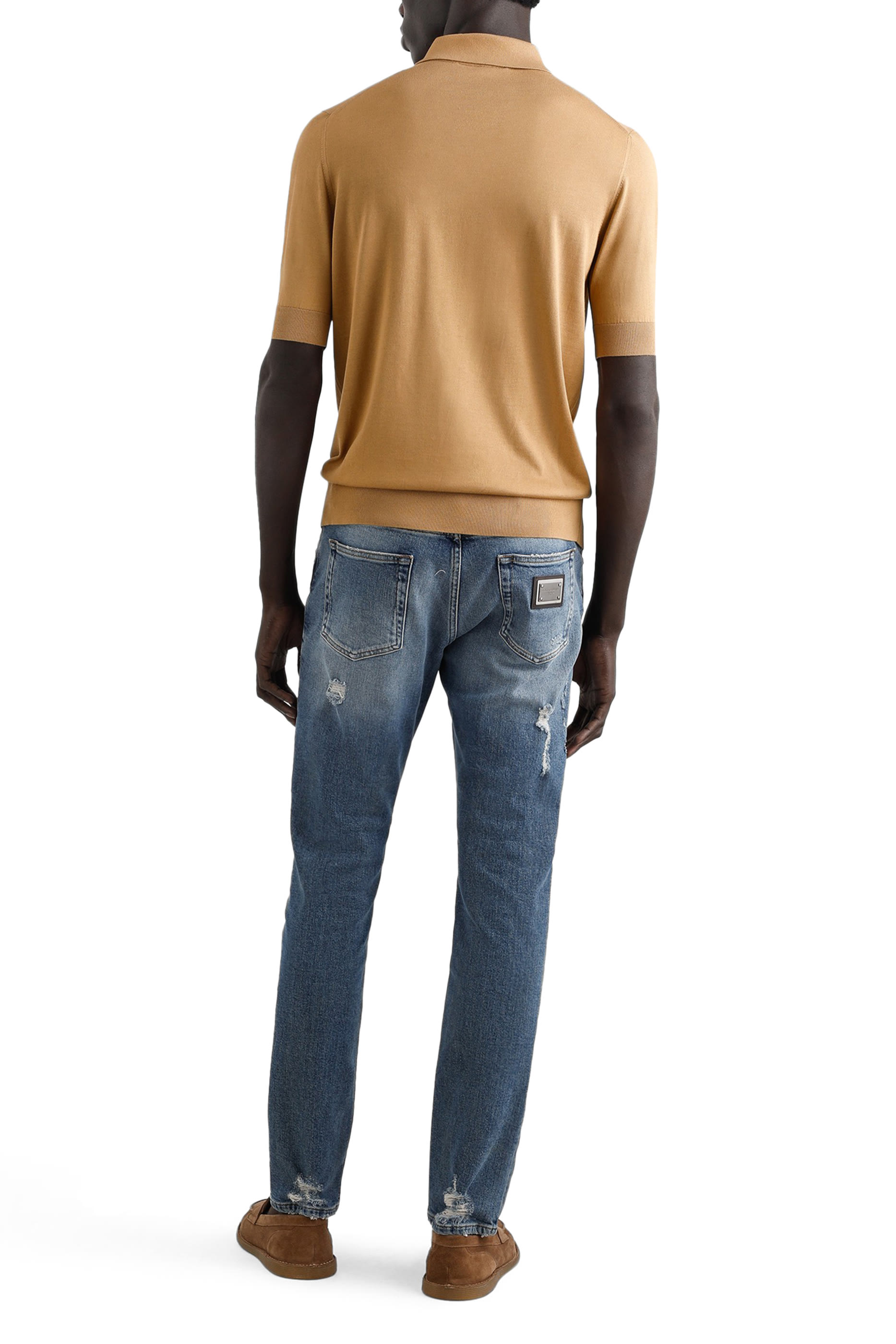 Logo Embroidery Silk Polo Shirt