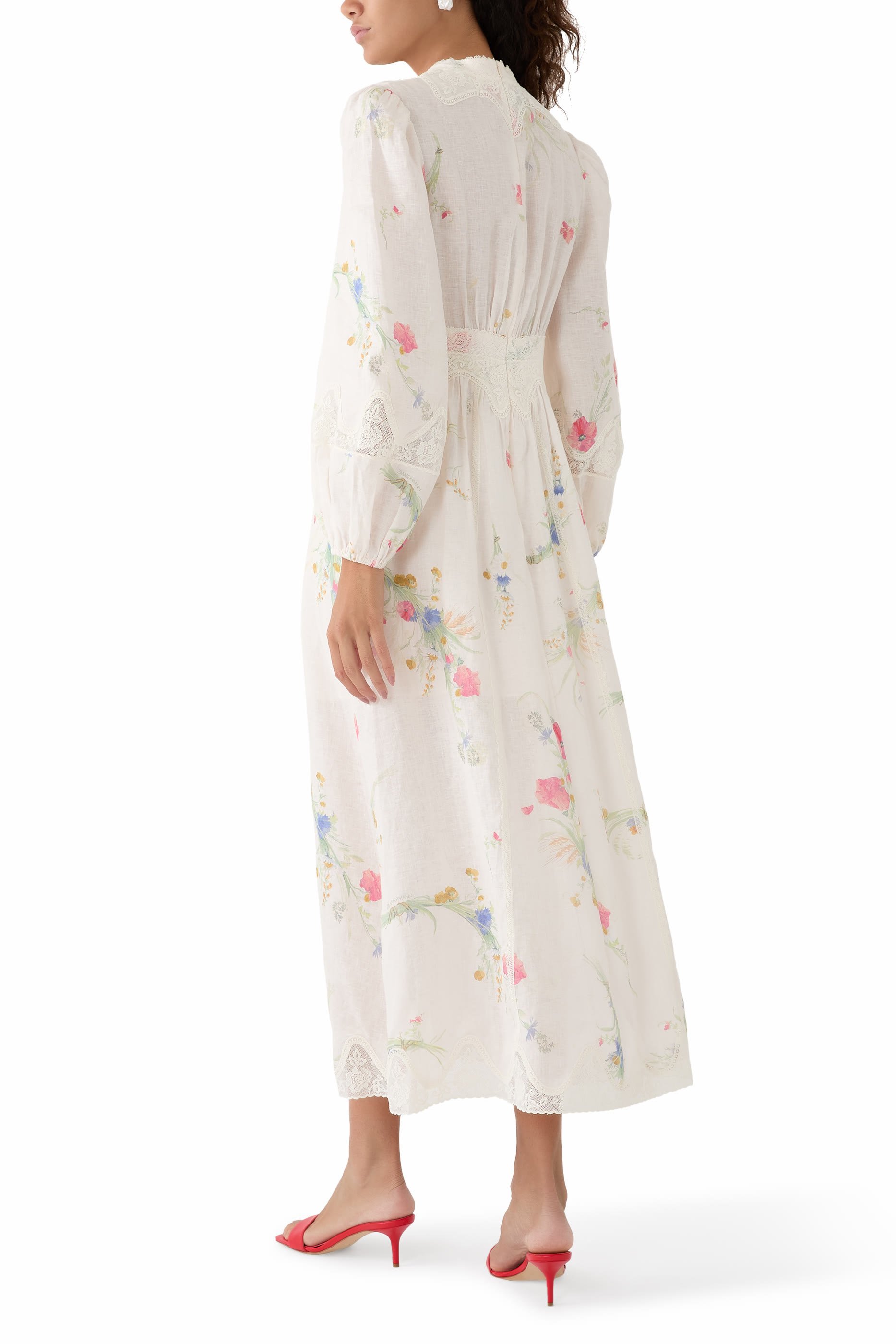 Lucky Lace Plunge Midi Dress