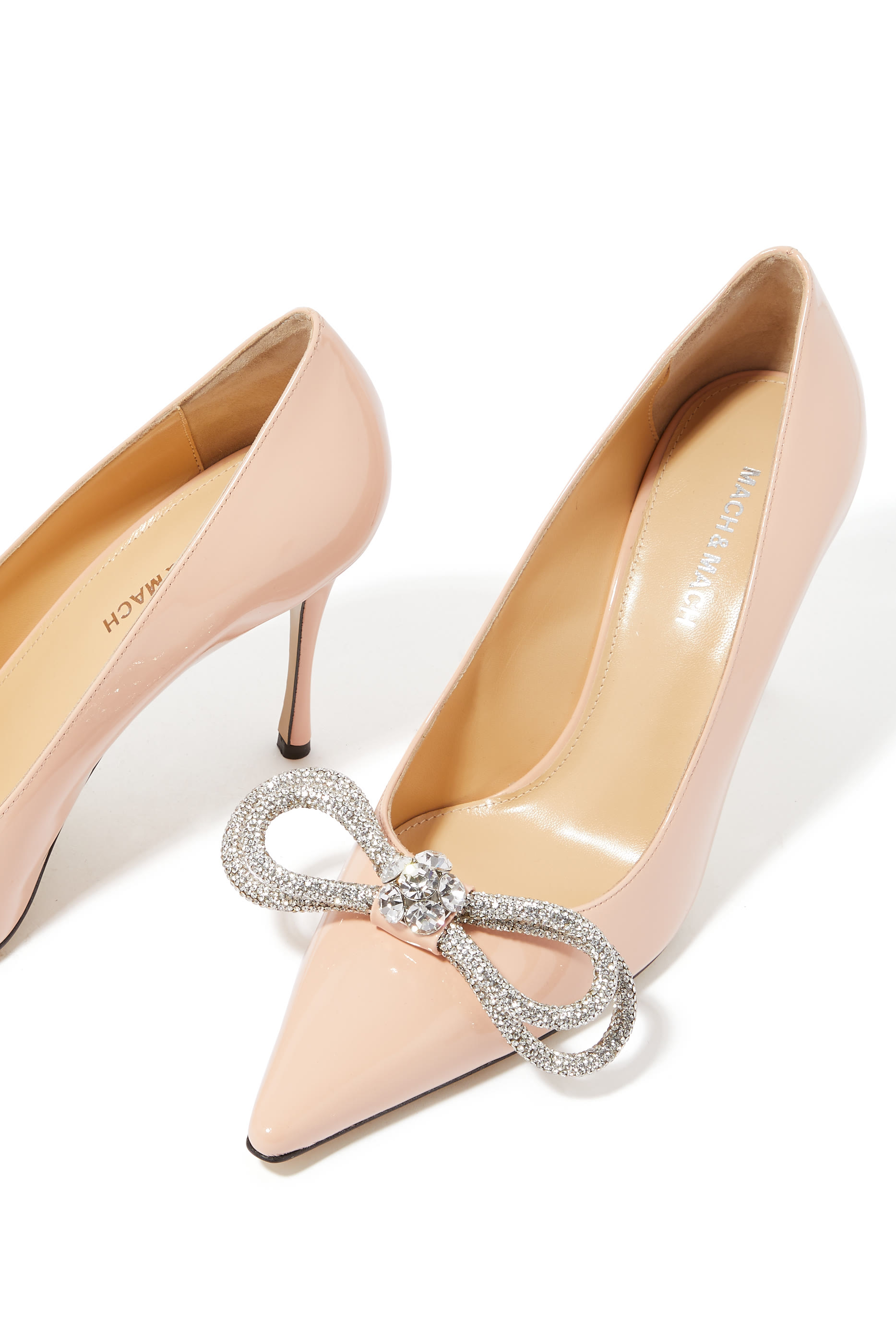 Double Bow 95 Leather Pumps