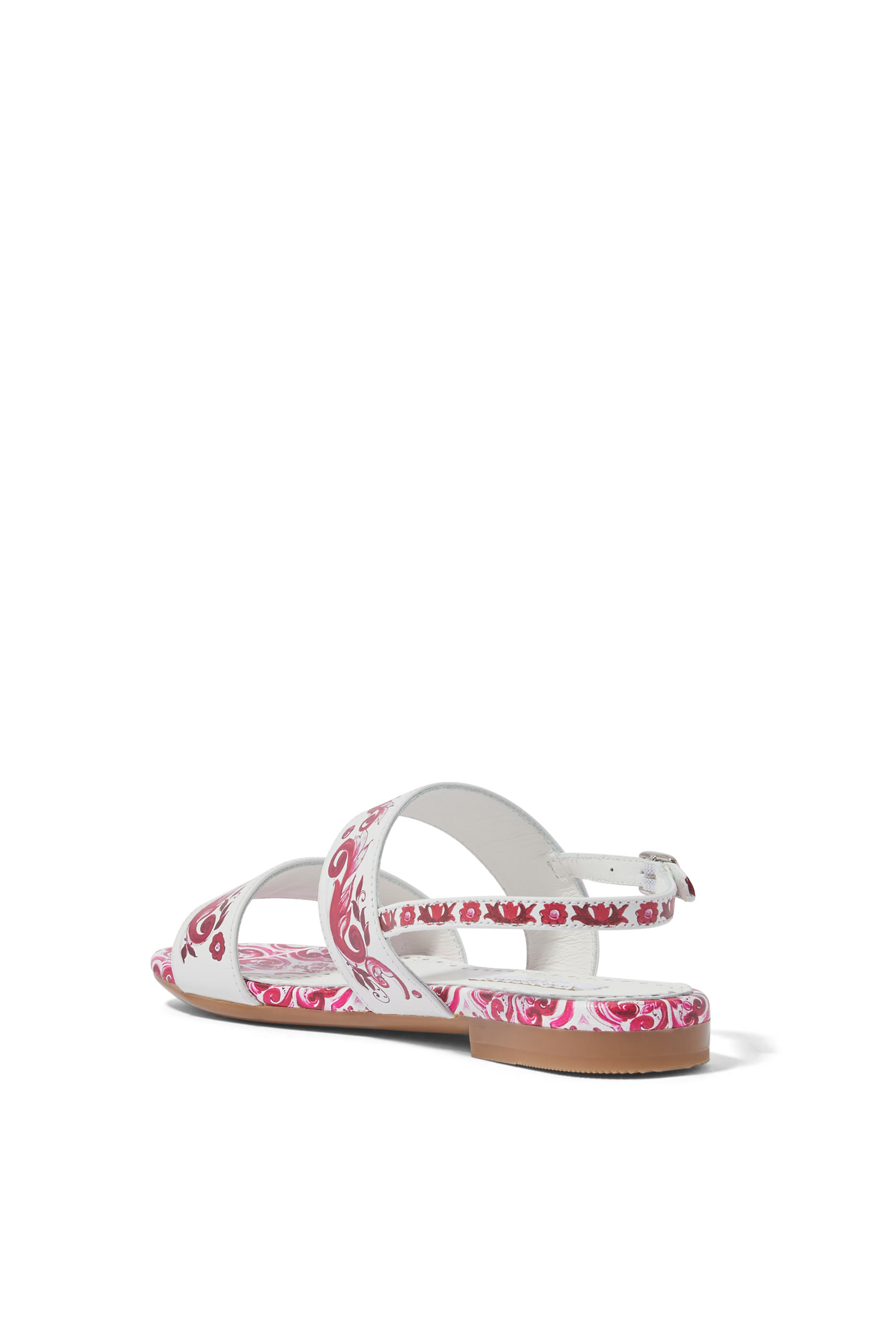 Kids Majolica-Printed Calfskin Sandals