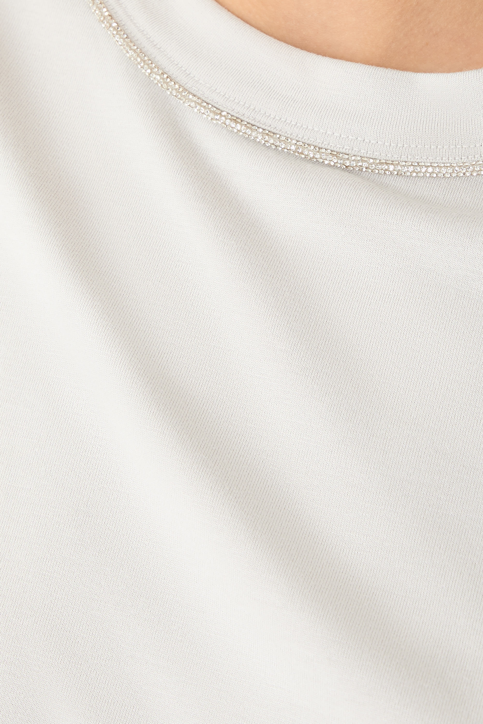 Rhinestone-trim T-shirt