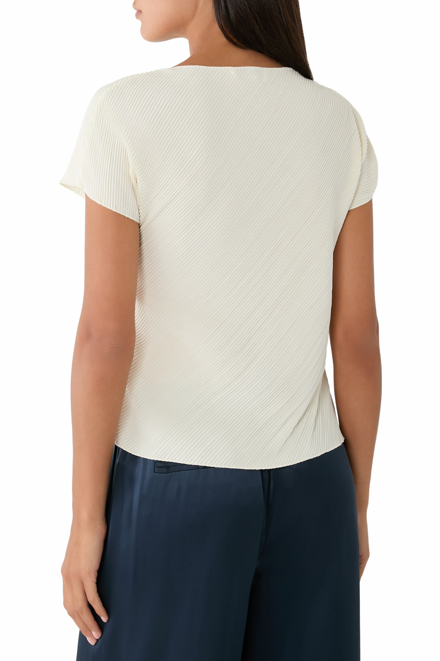  Diagonal Pleated Top