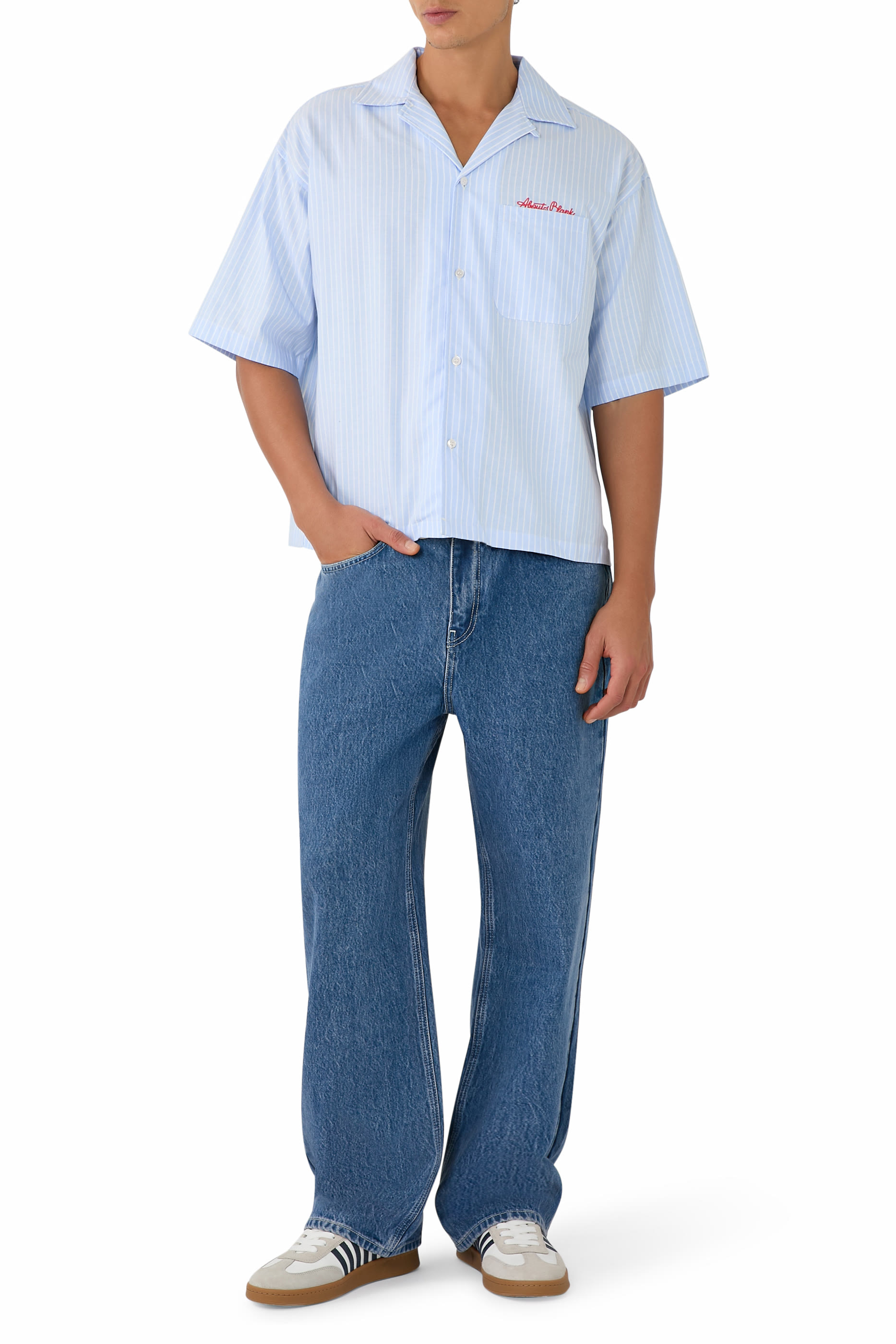 Denim Block Pants
